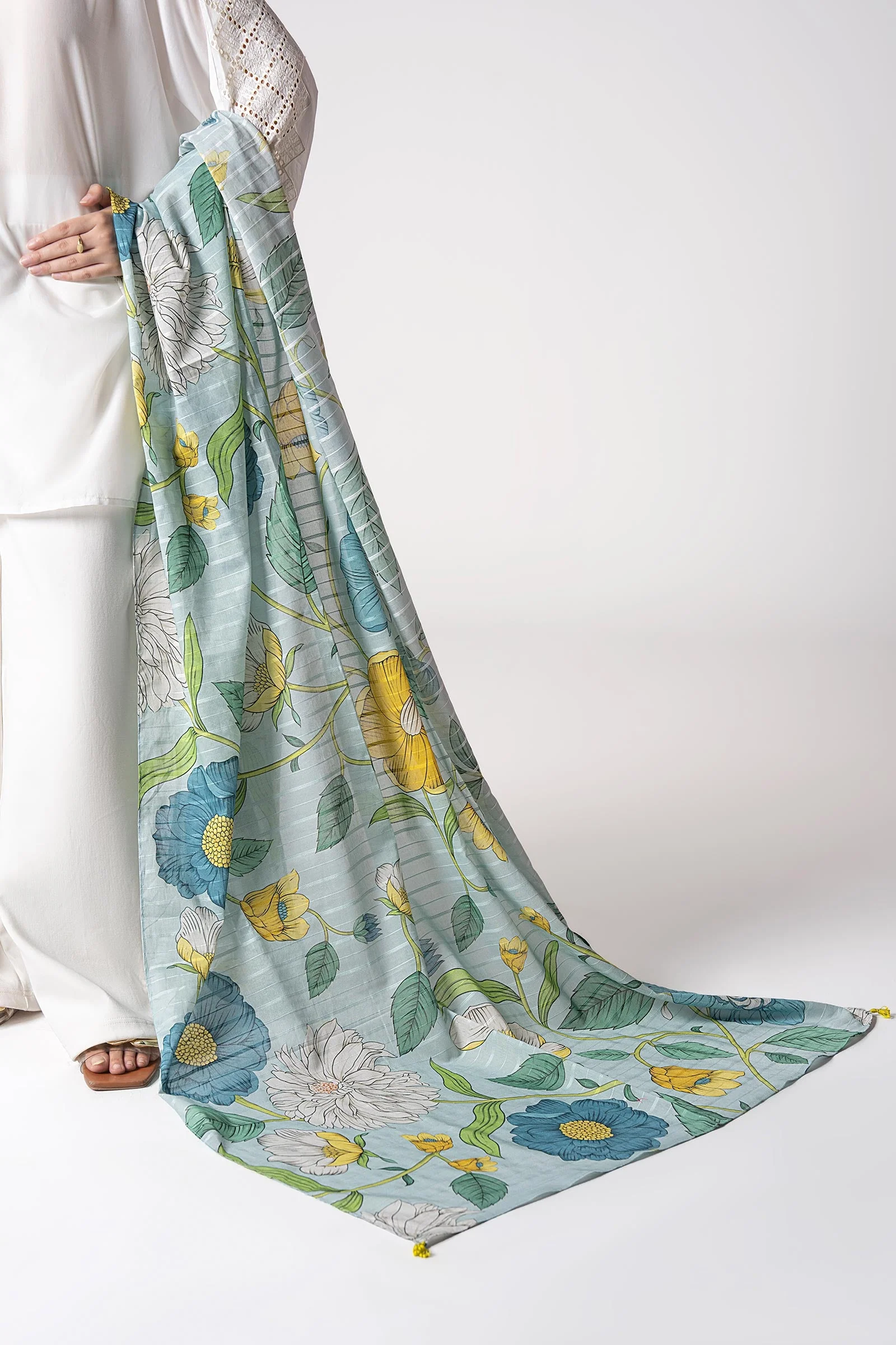 Printed Textured Voile Dupatta - Image 2