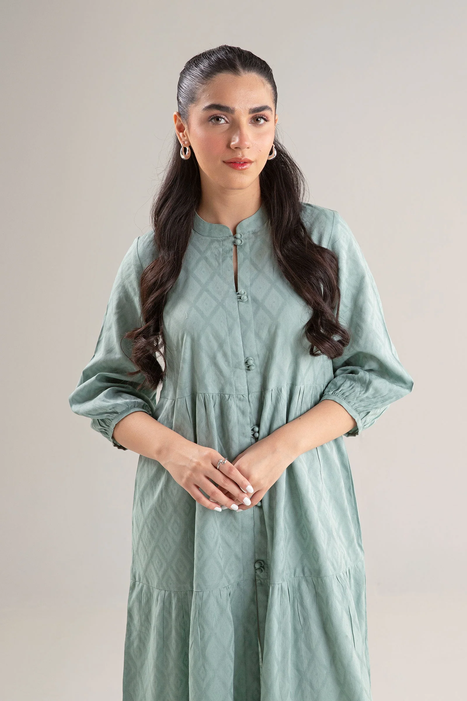 Dyed Dobby Viscose Dress - Image 2