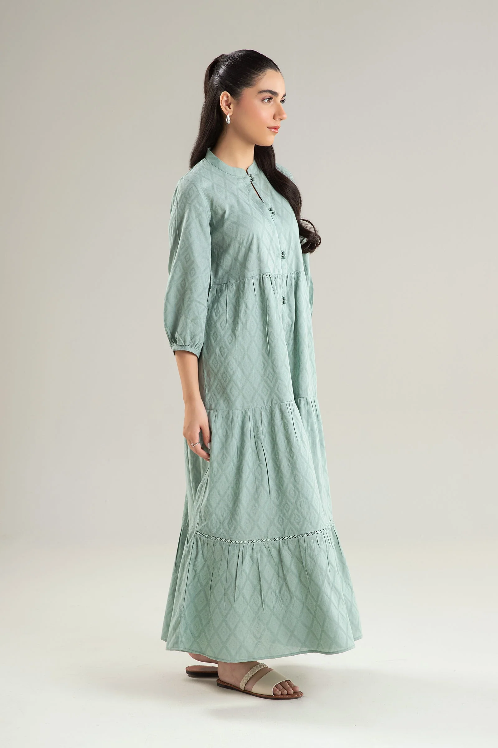 Dyed Dobby Viscose Dress - Image 4