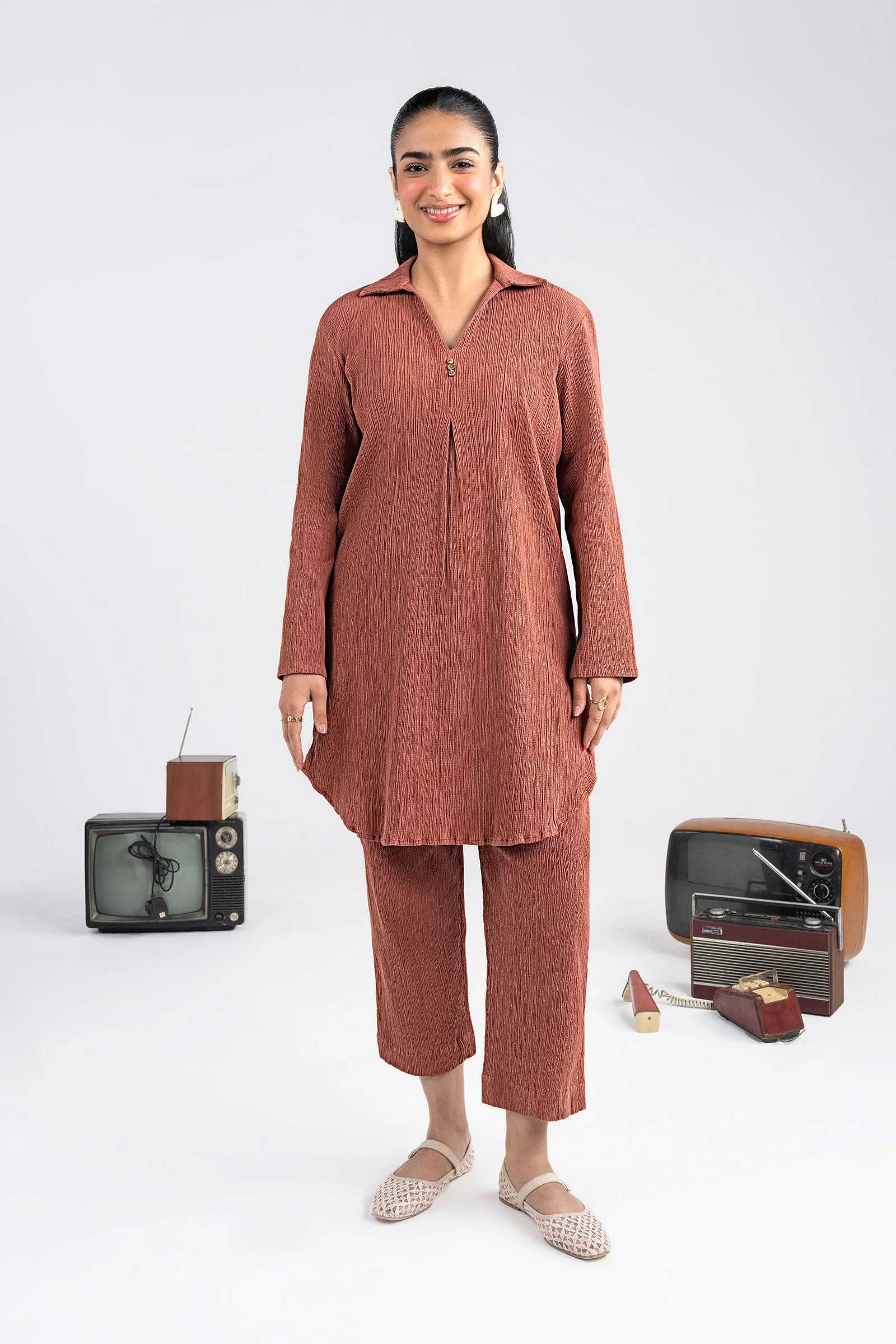 2 Pc Dyed Seersucker Suit - Image 2