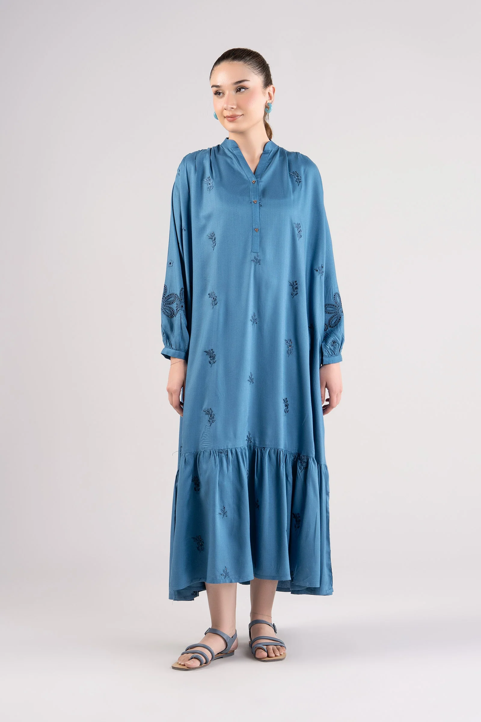 Embroidered Ripstop Dress