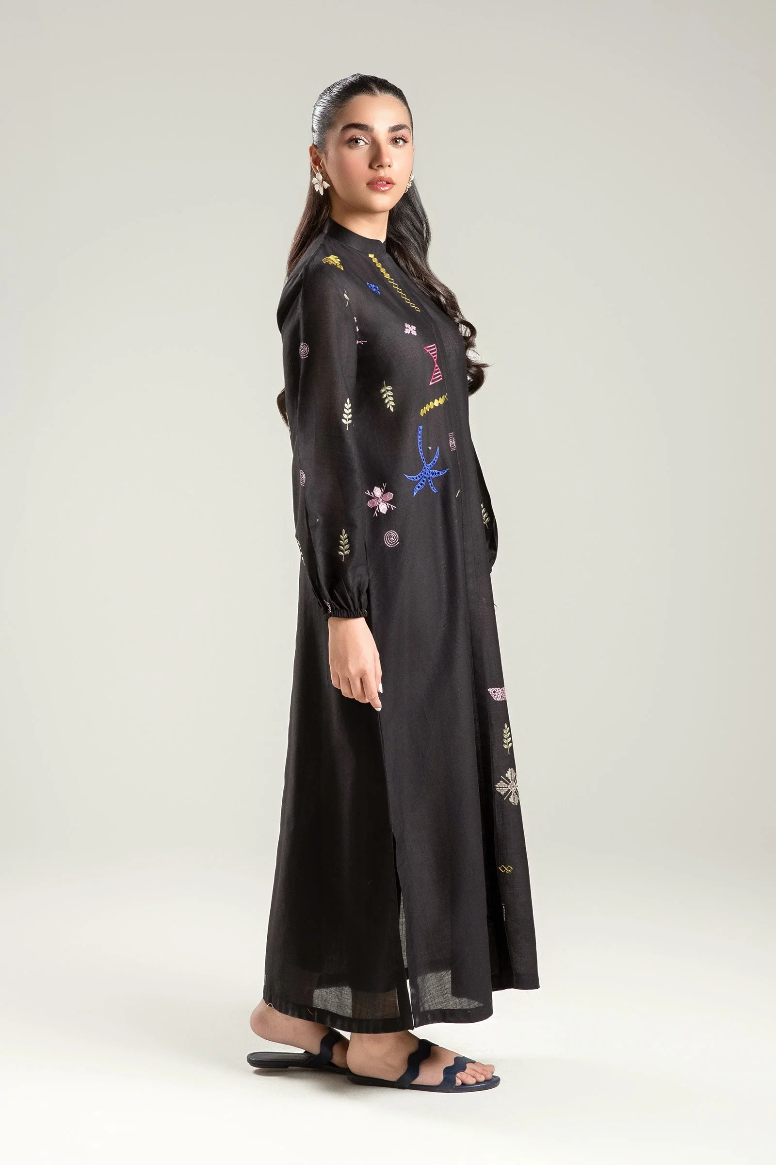 Embroidered Slub Lawn Tunic - Image 5