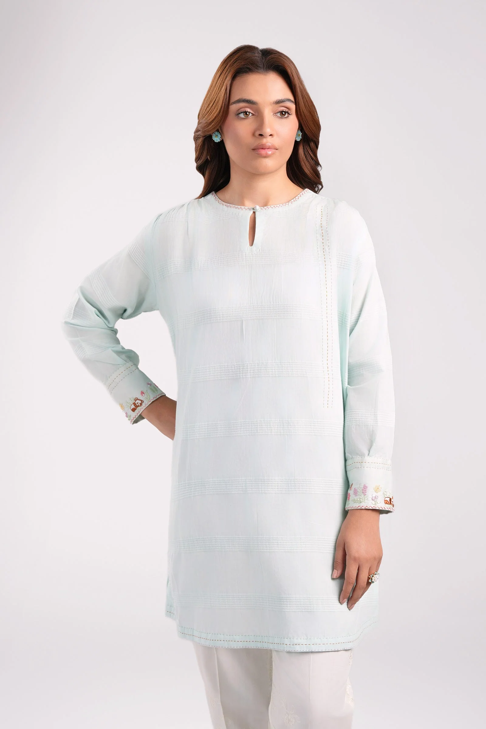 Embroidered Textured Tunic - Image 2