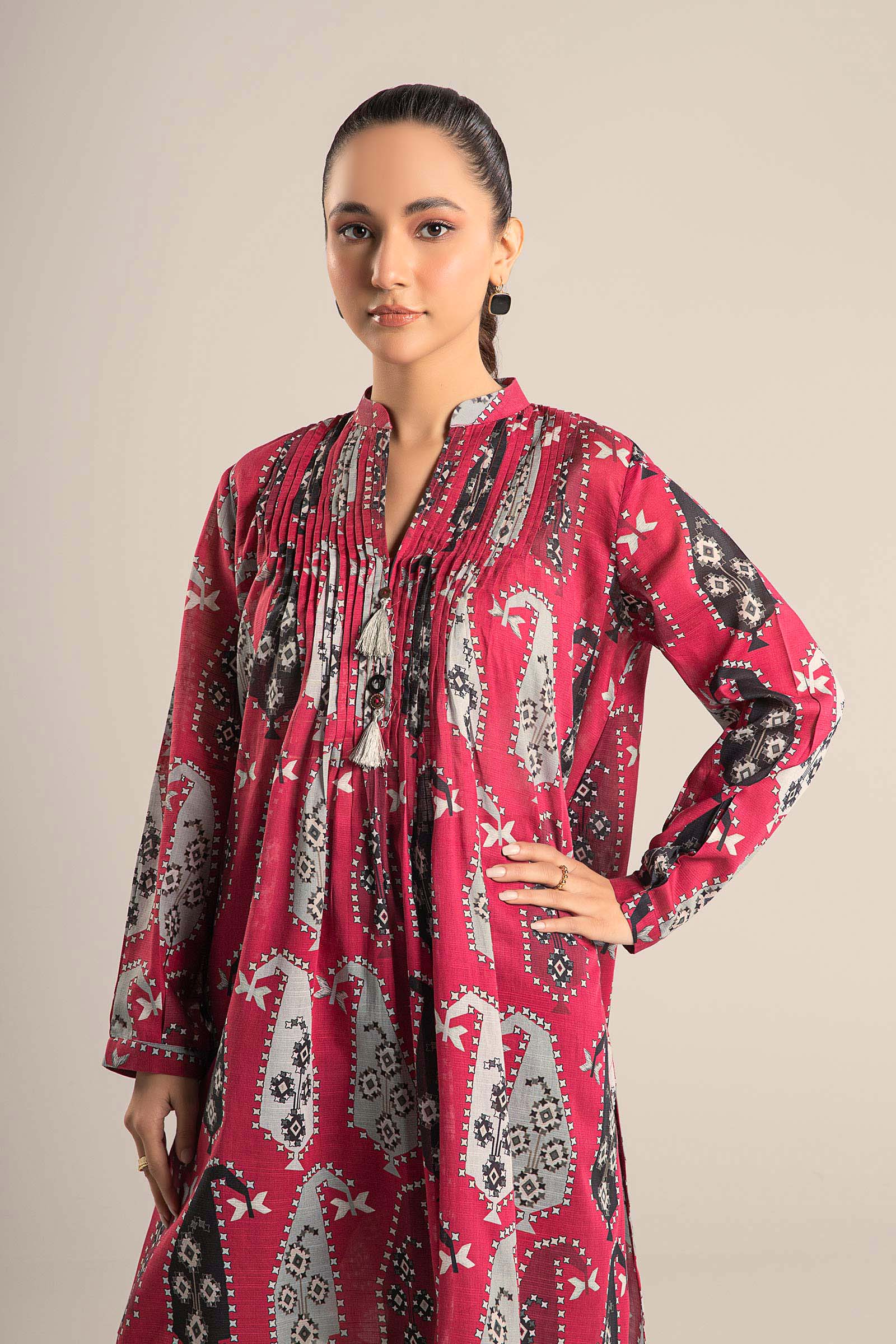 Printed Slub Lawn Shirt - Image 3