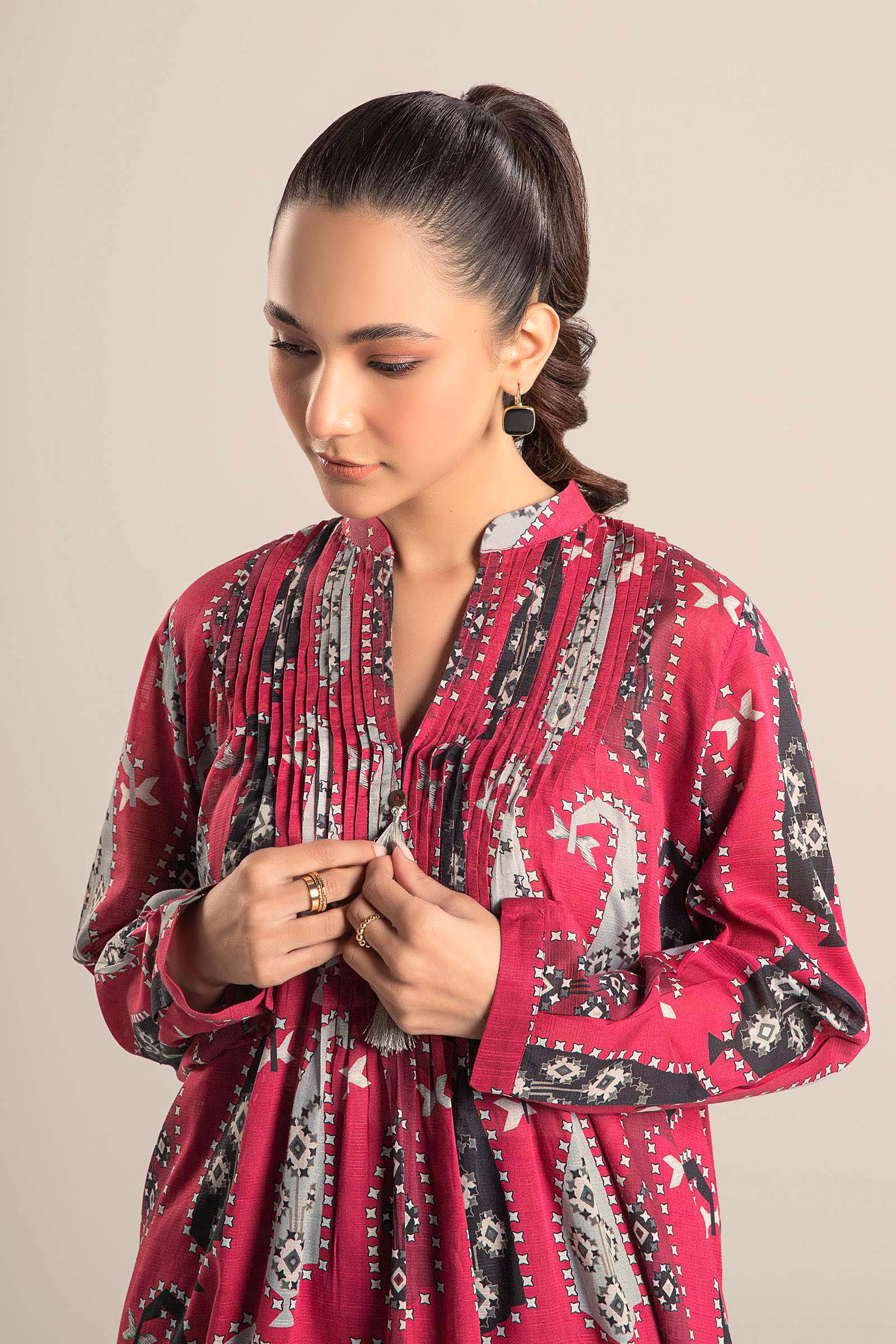 Printed Slub Lawn Shirt - Image 4
