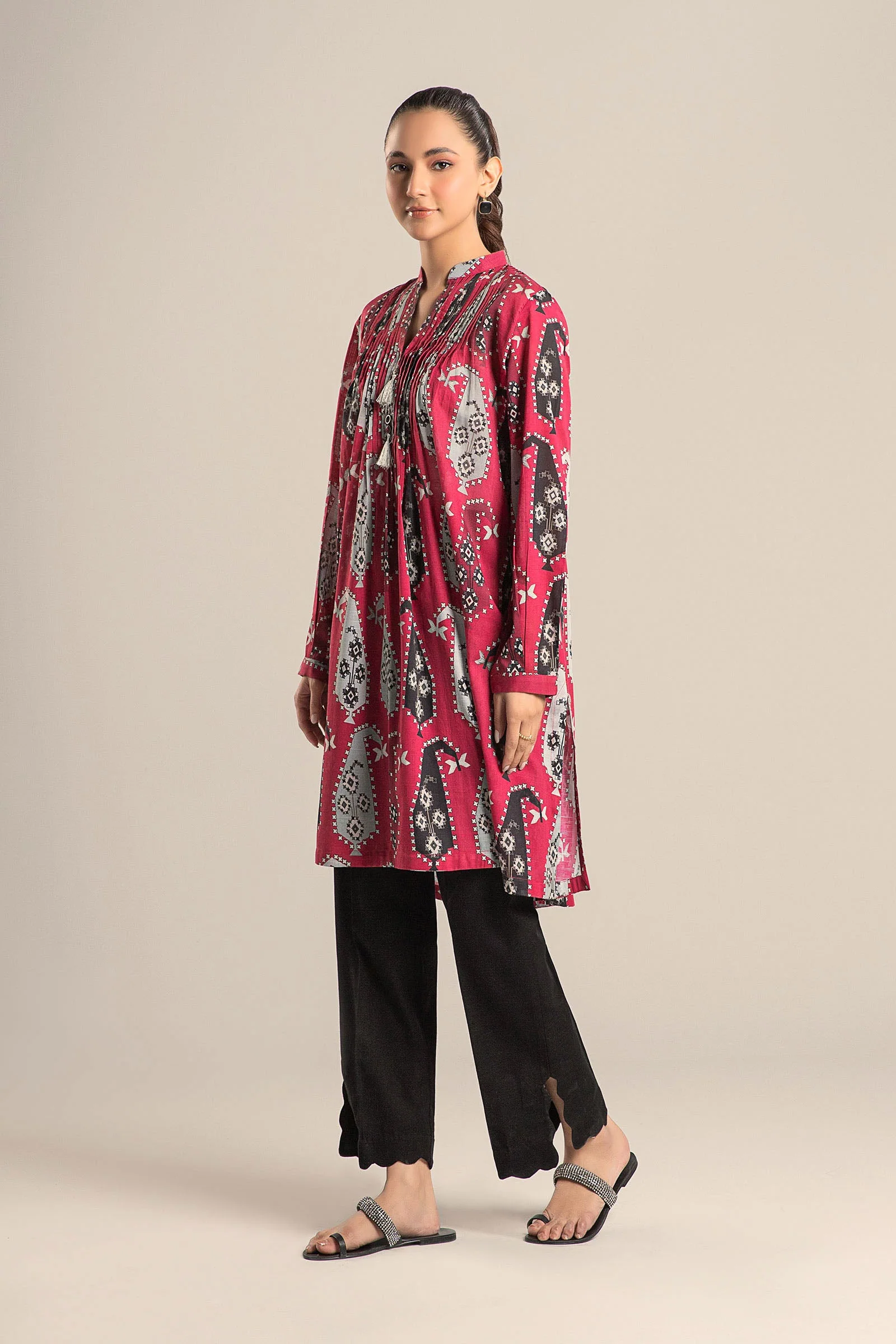Printed Slub Lawn Shirt - Image 6