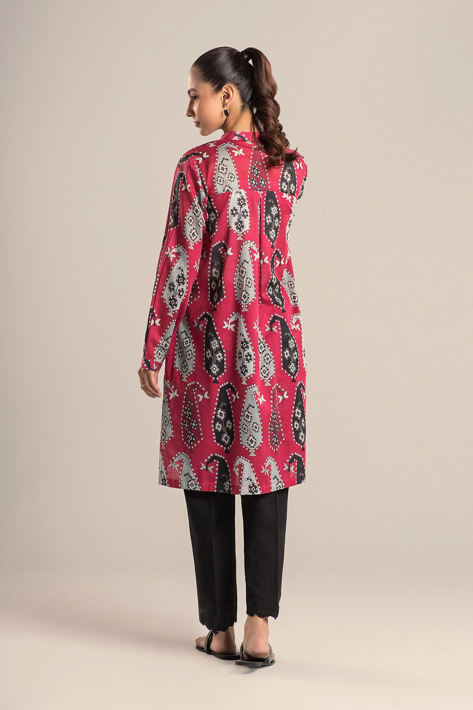 Printed Slub Lawn Shirt - Image 7