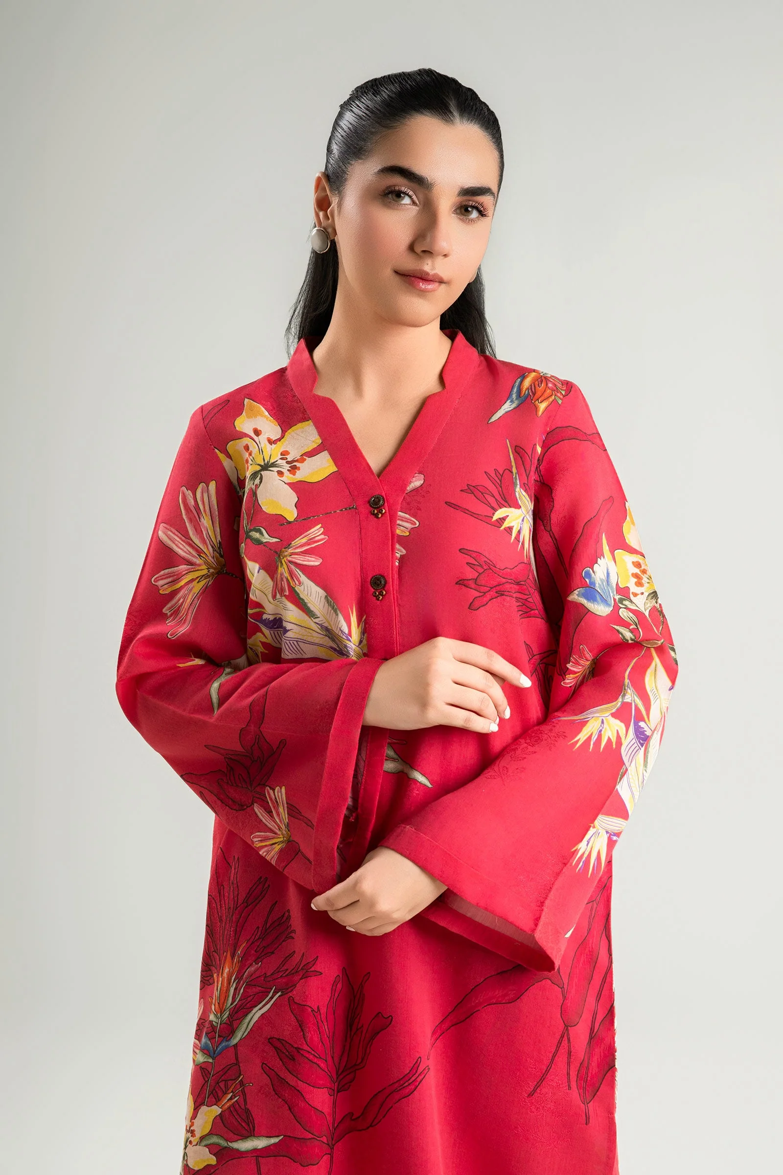 2 Pc Printed Jacquard Viscose Suit - Image 2