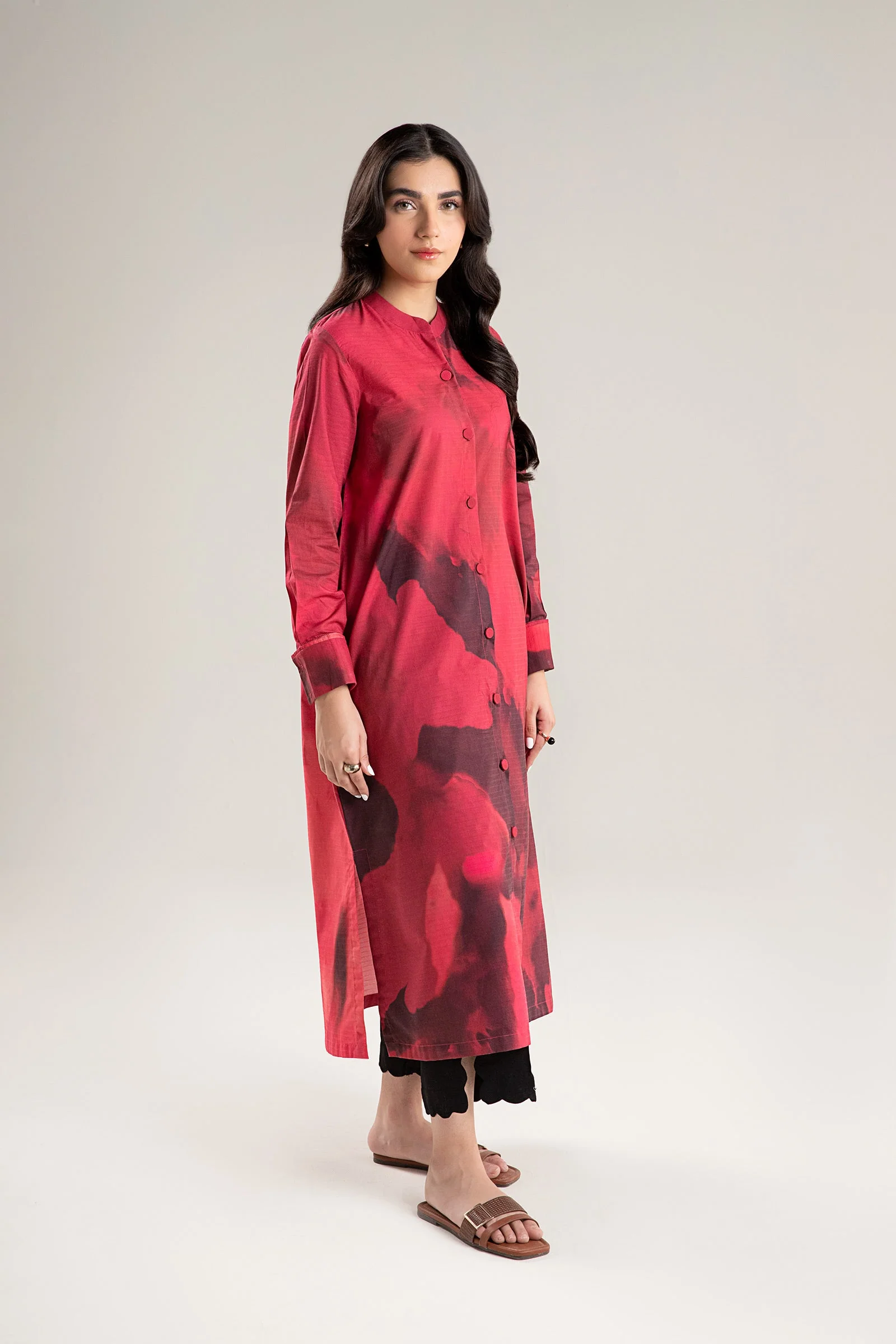 Printed Self Pinstripe Tunic - Image 4