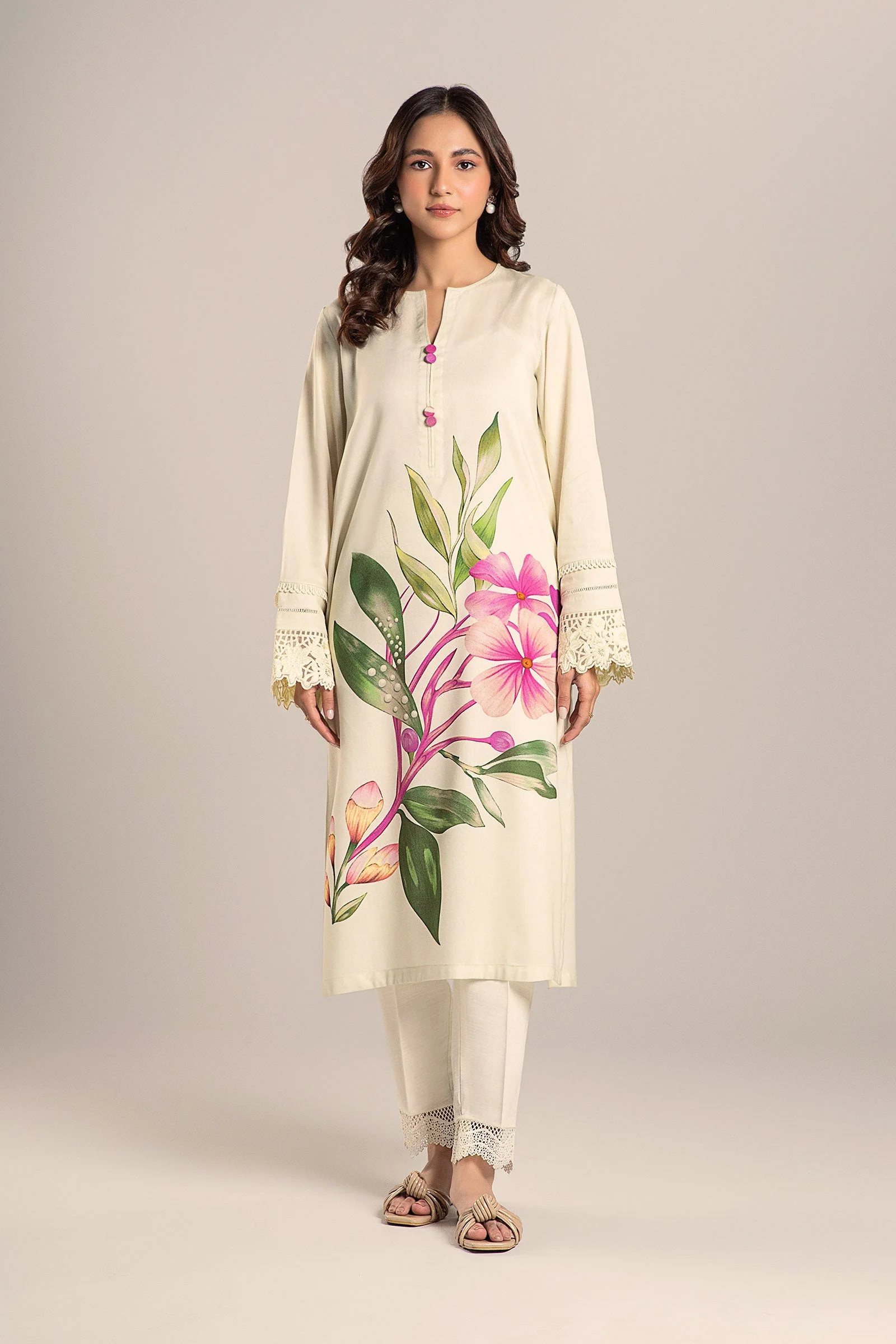 Printed Arabic Lawn Shirt - Image 2