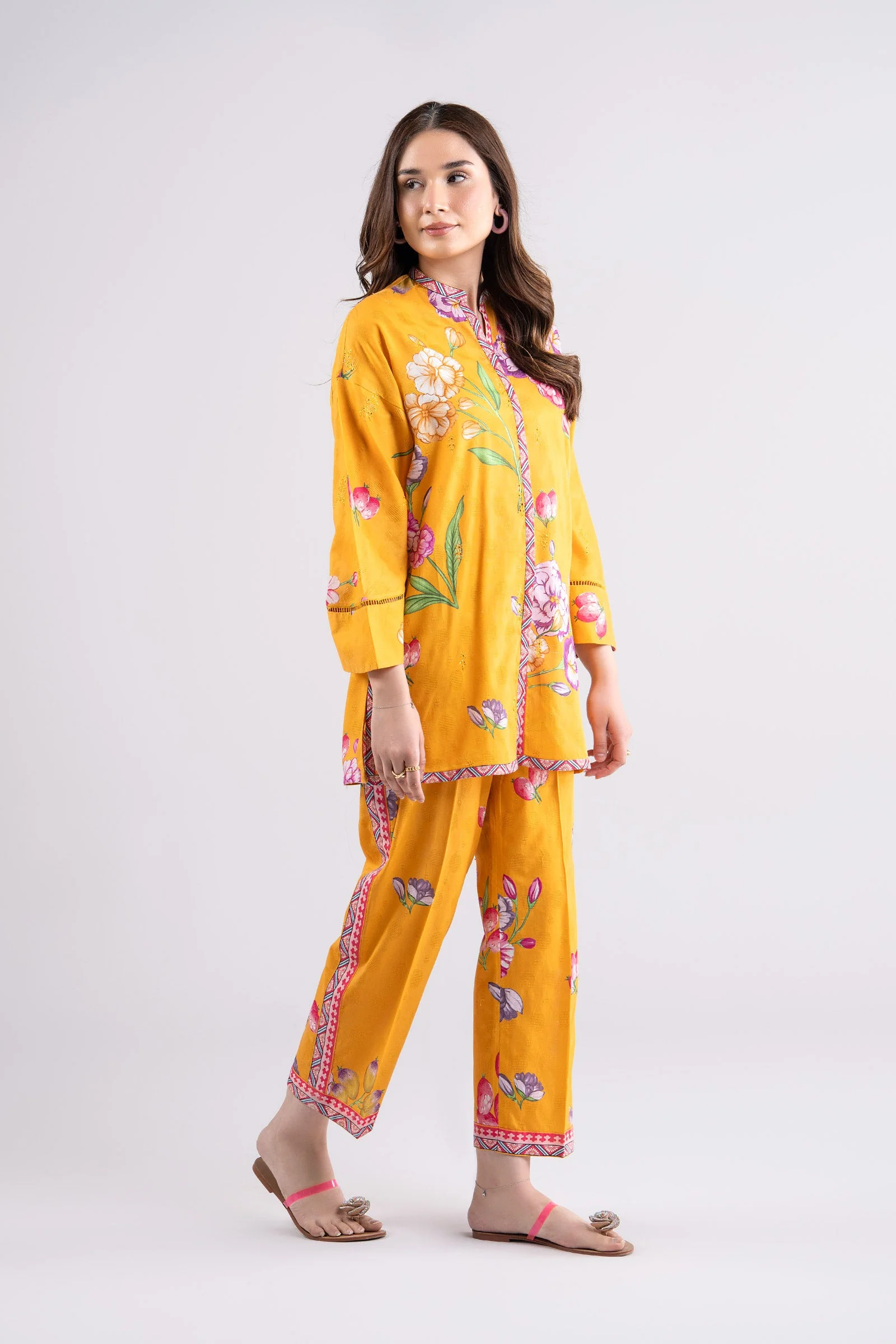2 Pc Printed Textured Cotton Suit - Image 3