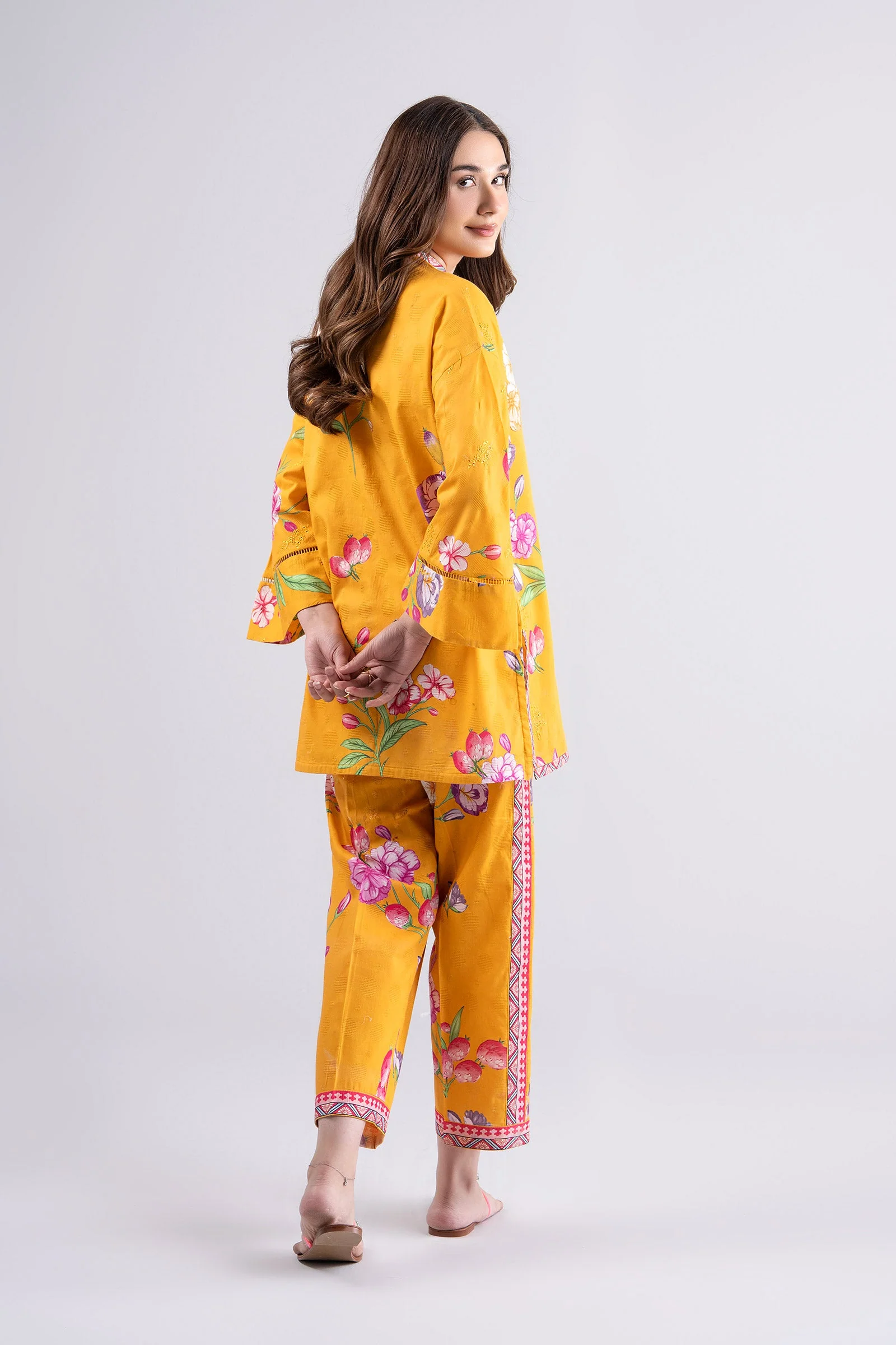 2 Pc Printed Textured Cotton Suit - Image 5