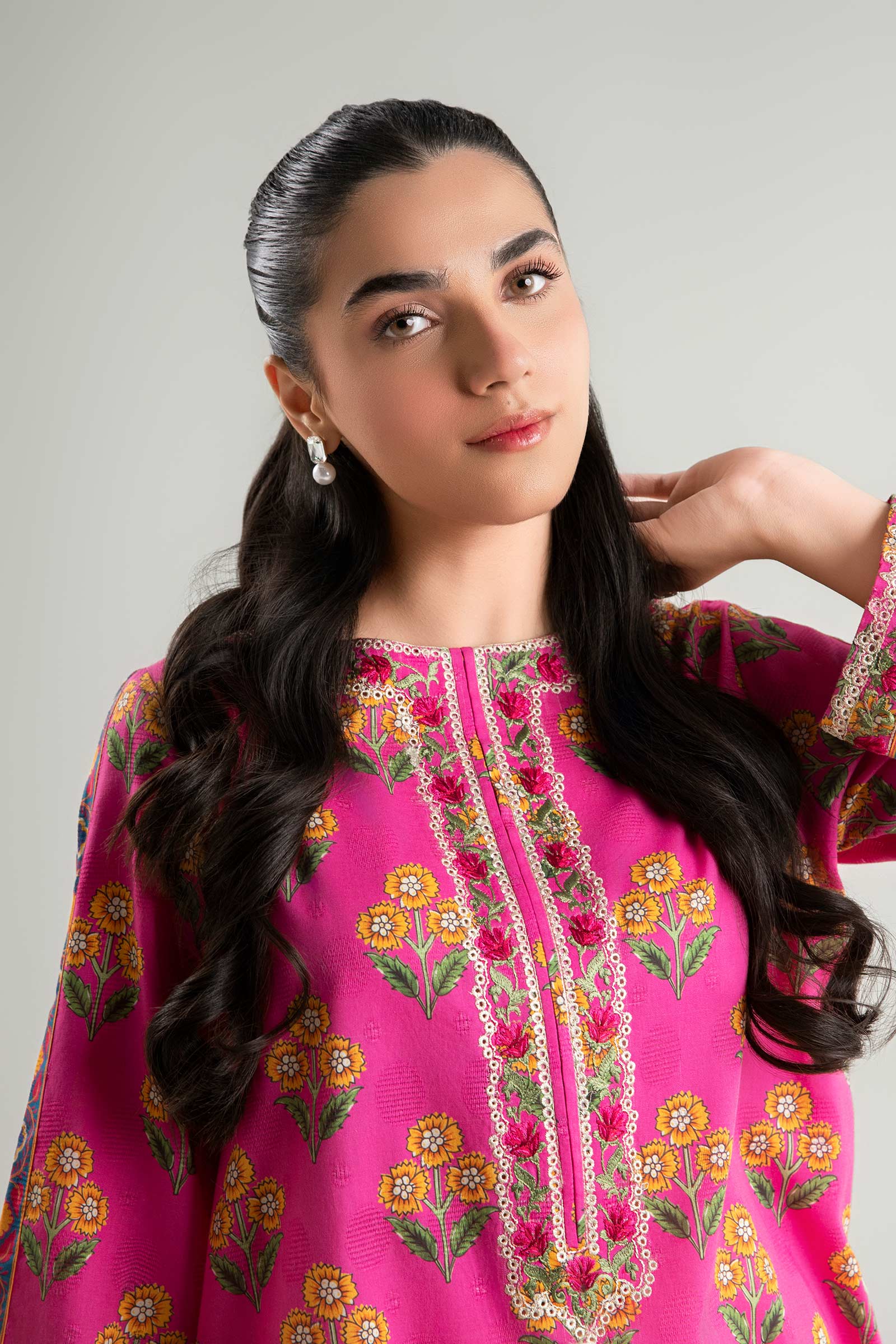Embroidered Textured Cotton Shirt - Image 3