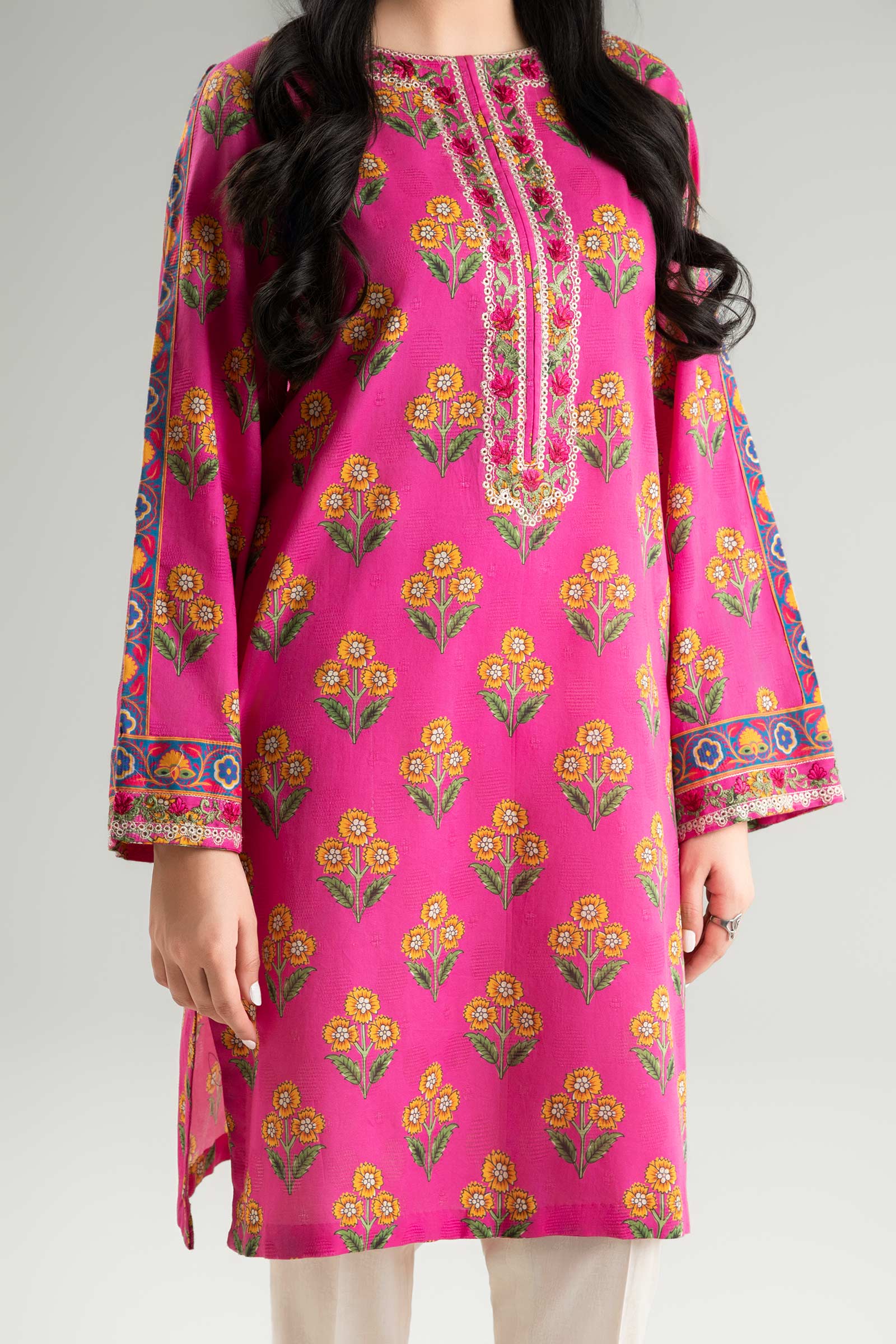Embroidered Textured Cotton Shirt - Image 4