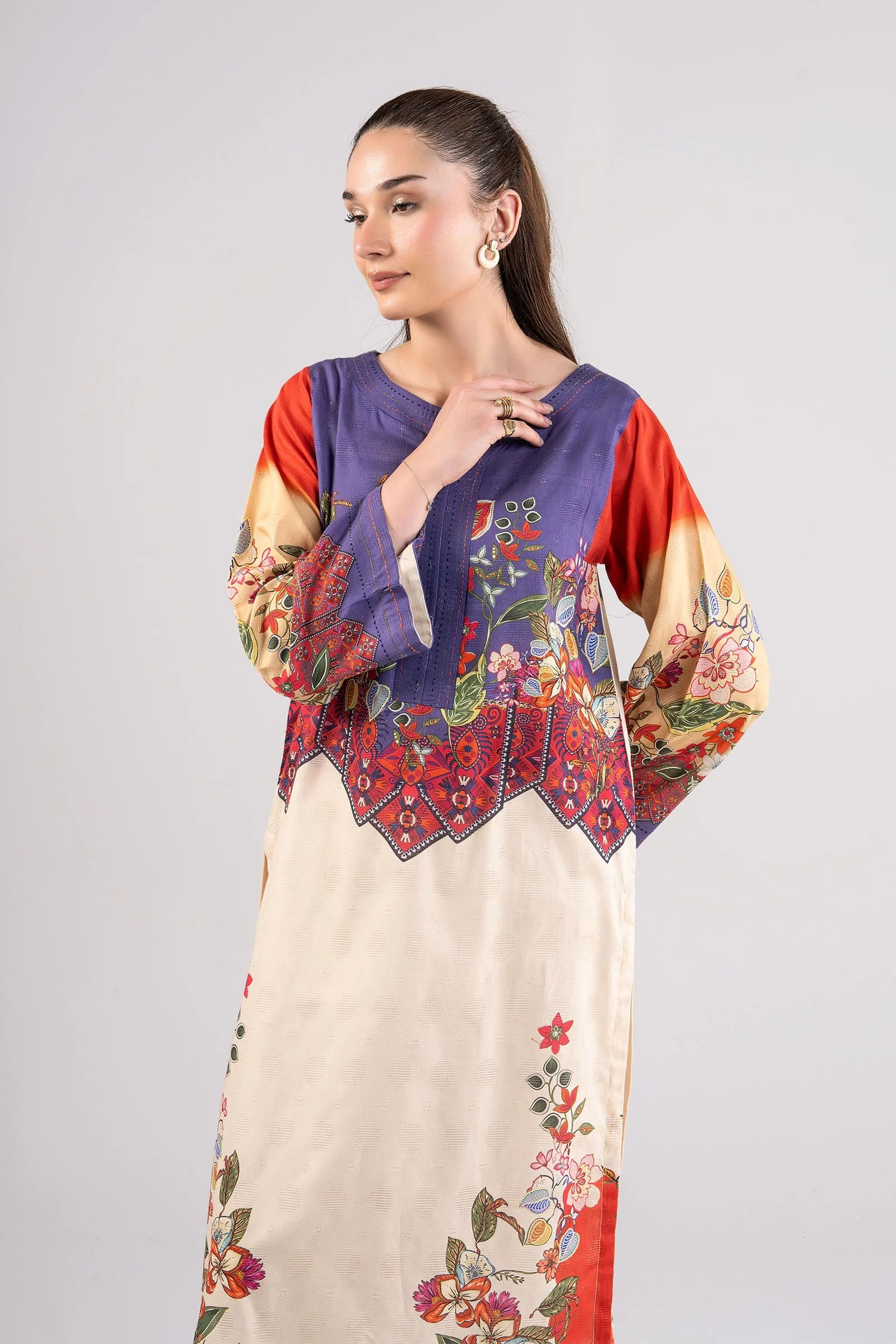 Printed Textured Cotton Shirt - Image 2