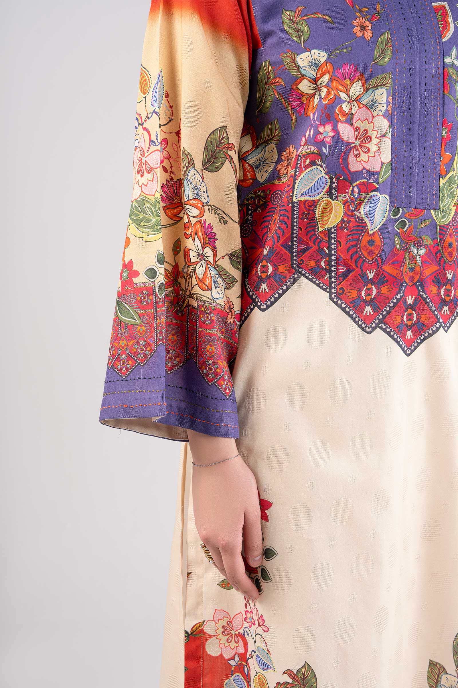 Printed Textured Cotton Shirt - Image 3