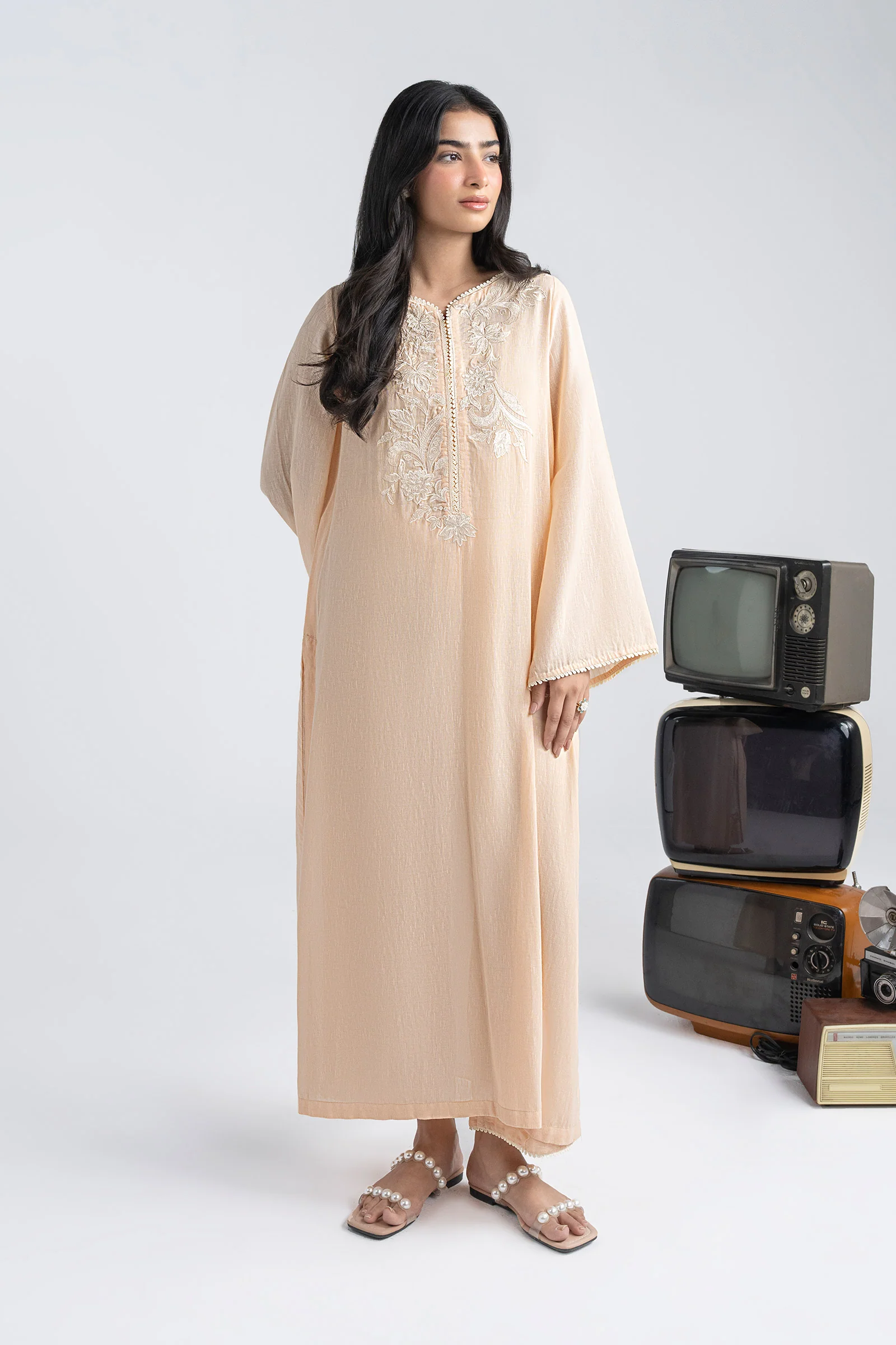 2 Pc Embroidered Karandi Suit - Image 7