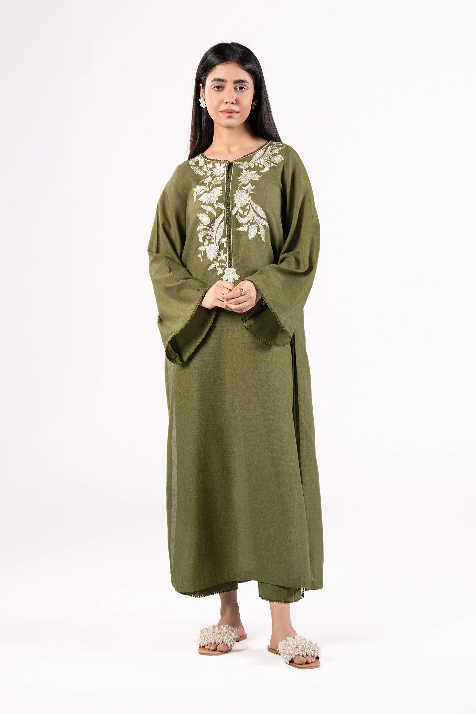 2 Pc Embroidered Karandi Suit