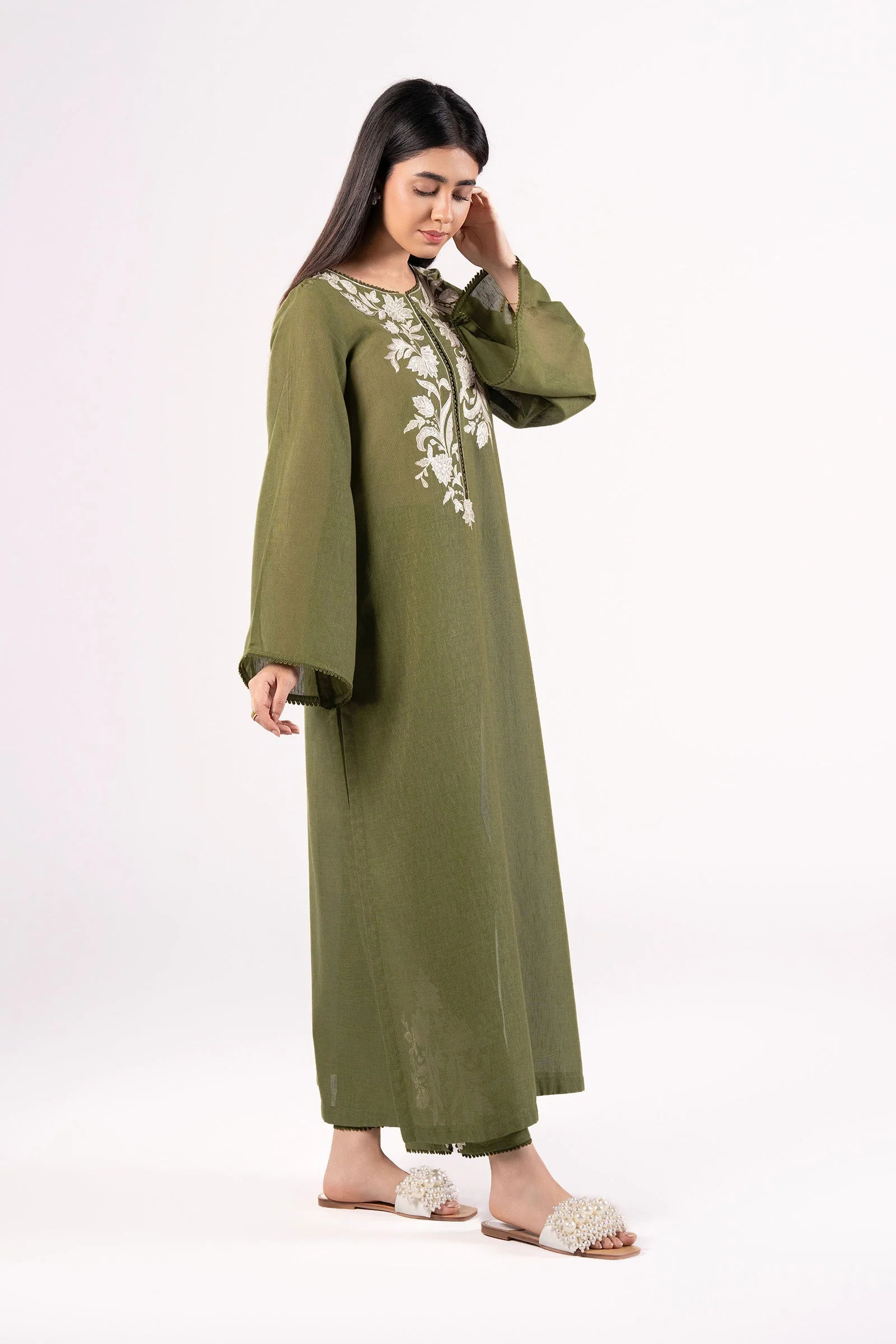 2 Pc Embroidered Karandi Suit - Image 5