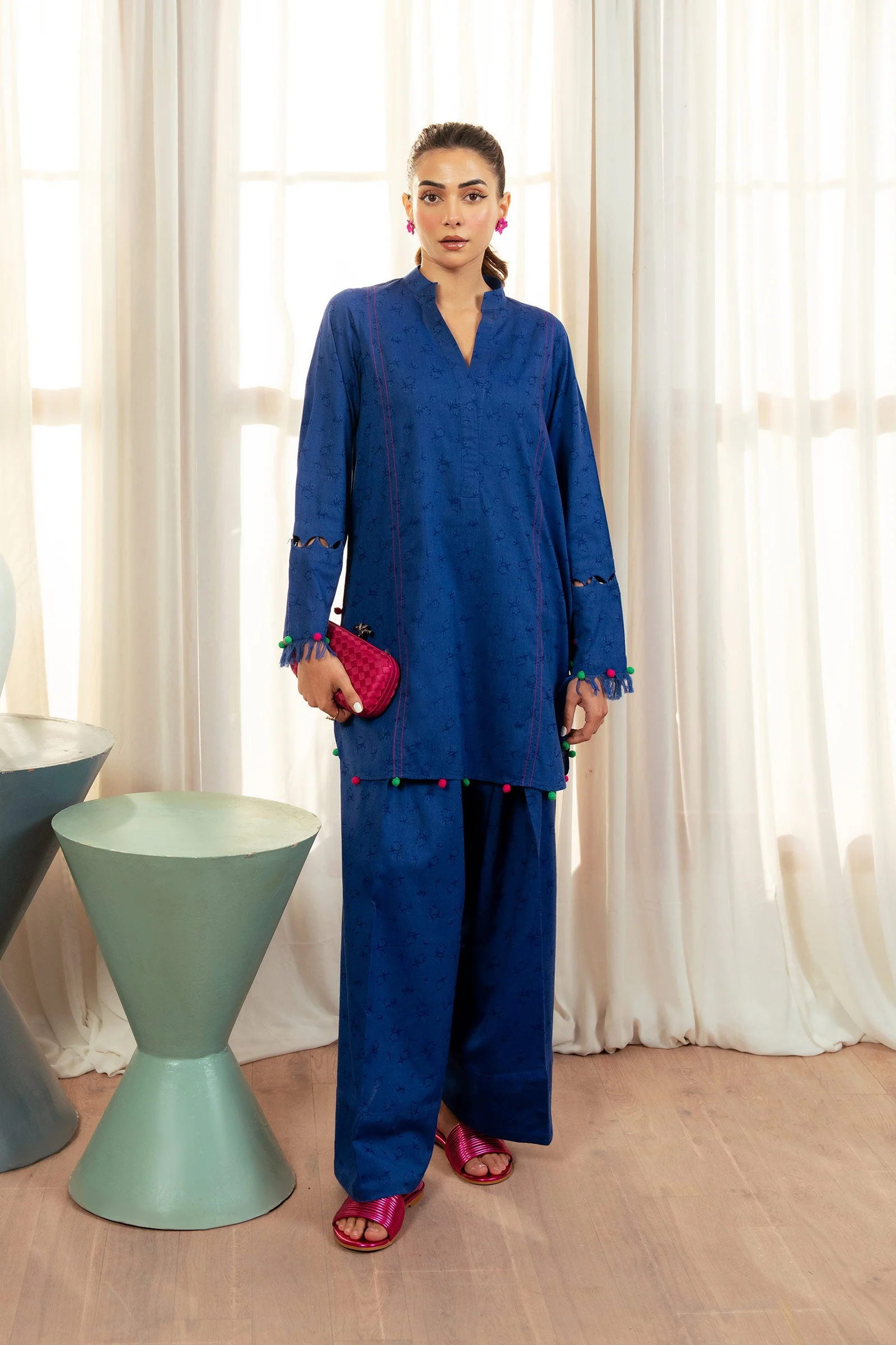 2 Pc Dyed Jacquard Viscose Suit - Image 2