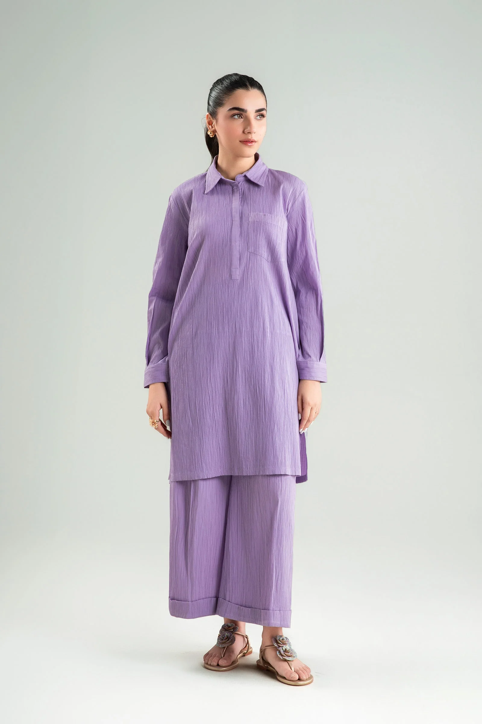 2 Pc Dyed Seersucker Suit - Image 2