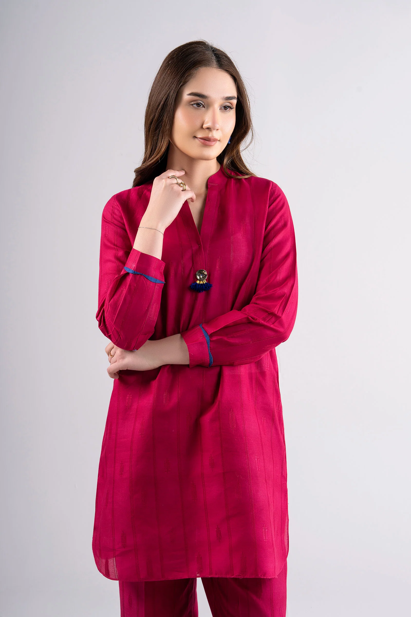 2 Pc Dyed Textured Suit - Image 2