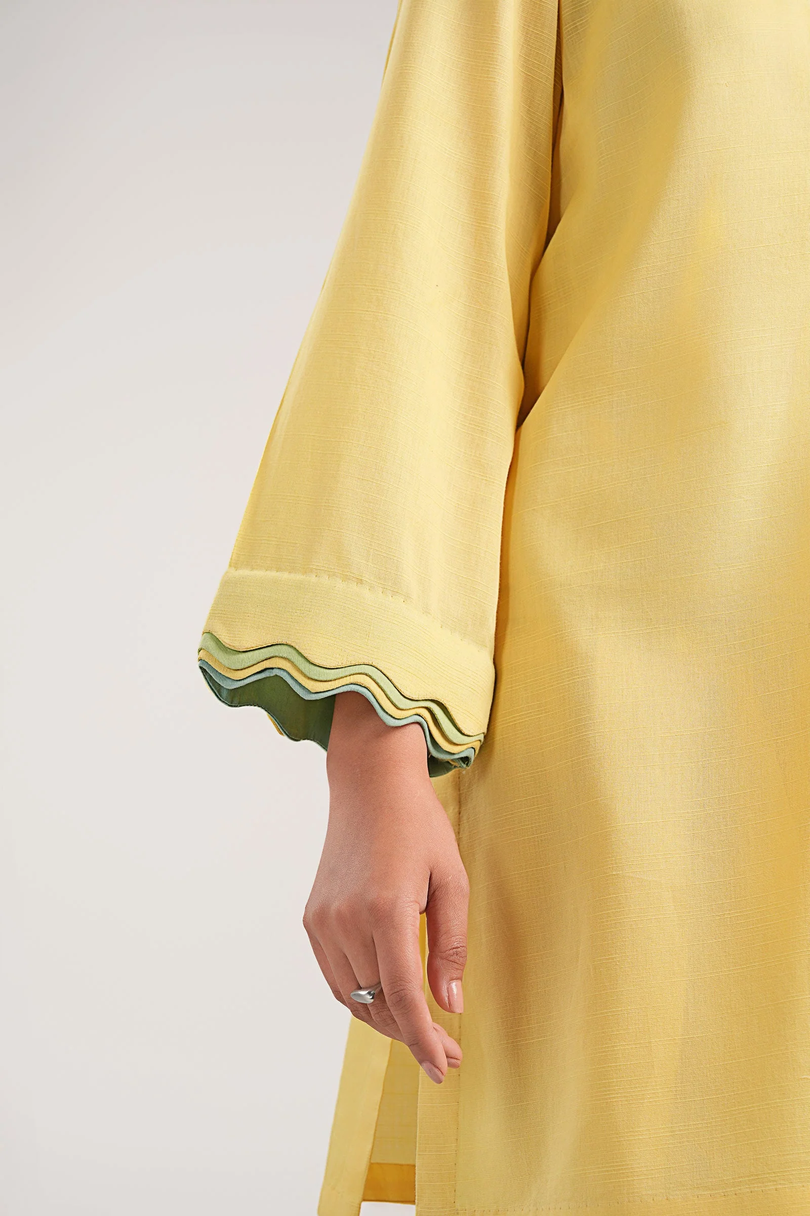 2 Pc Dyed Slub Lawn Suit - Image 6