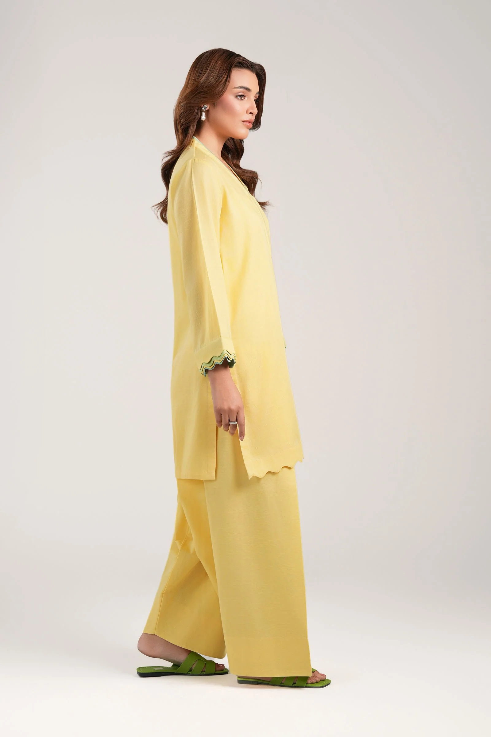2 Pc Dyed Slub Lawn Suit - Image 7