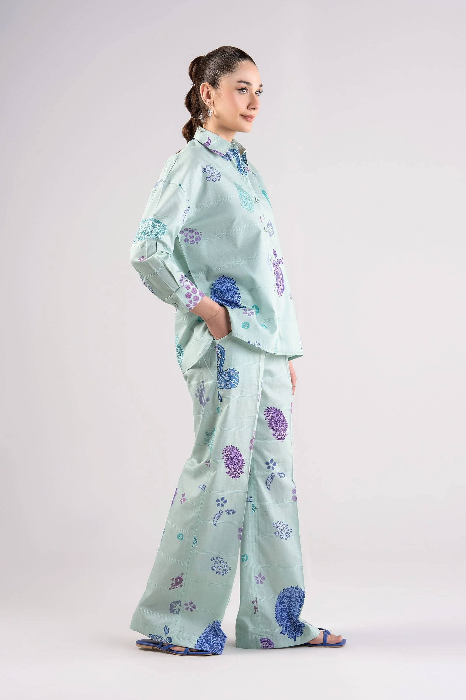 2 Pc Printed Textured Cotton Suit - Image 4