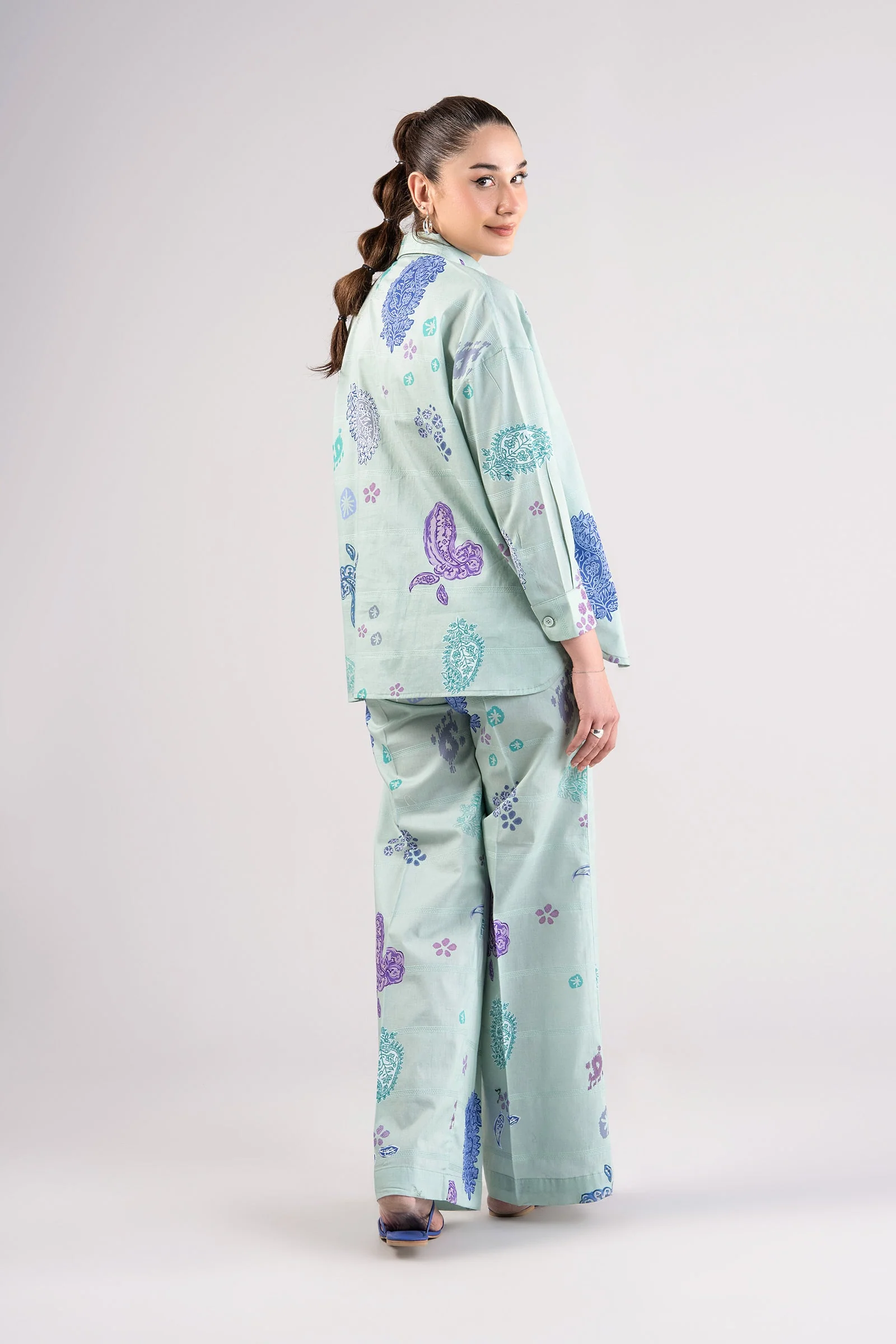2 Pc Printed Textured Cotton Suit - Image 5