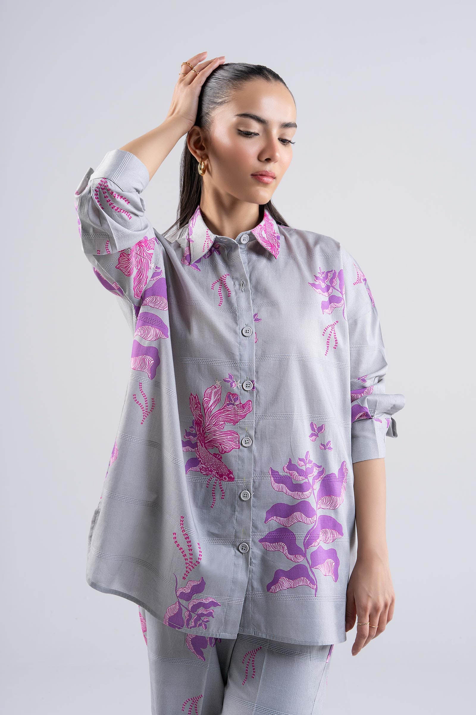 2 Pc Printed Textured Cotton Suit - Image 2