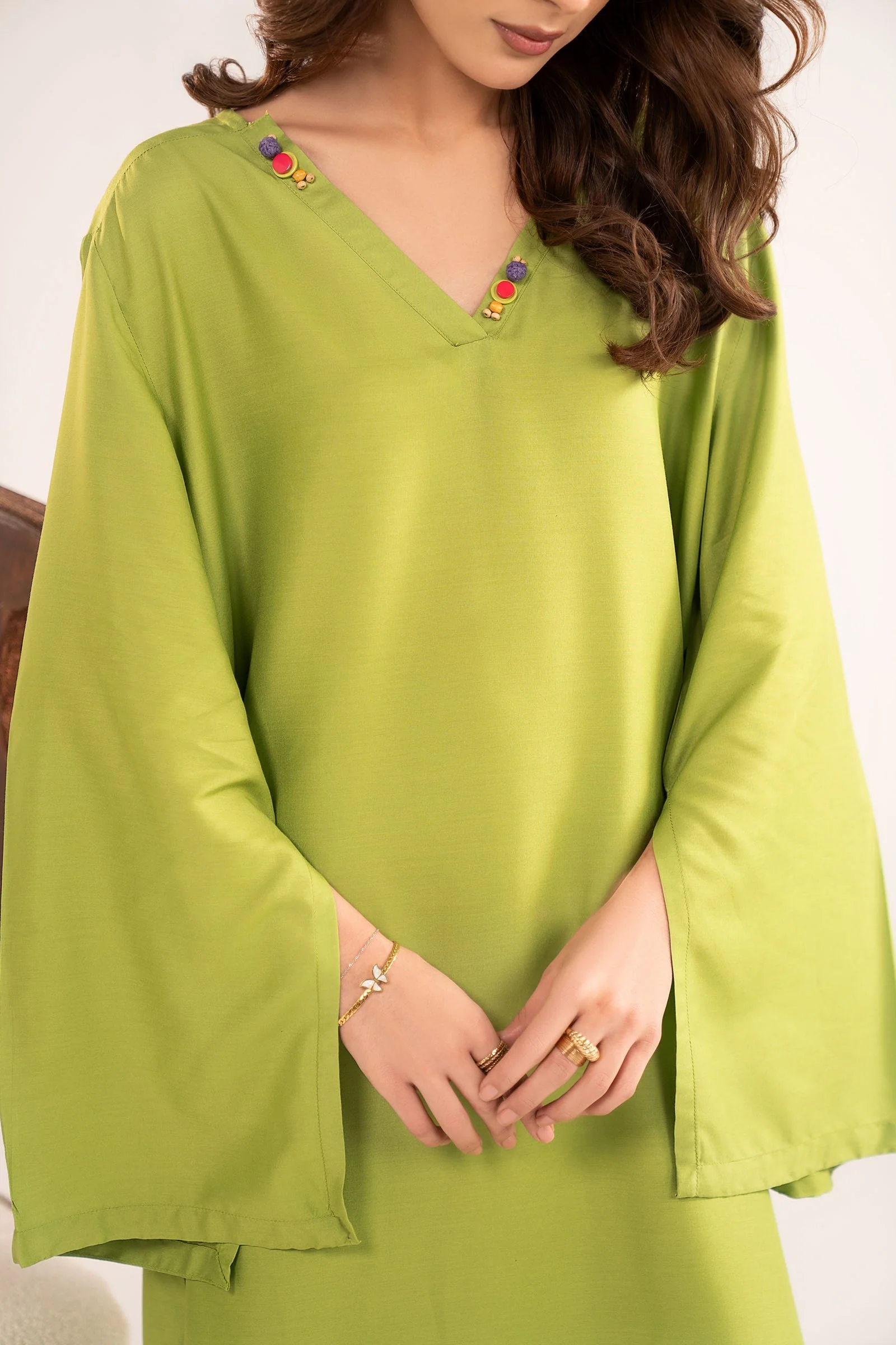 2 Pc Dyed Arabic Lawn Suit
