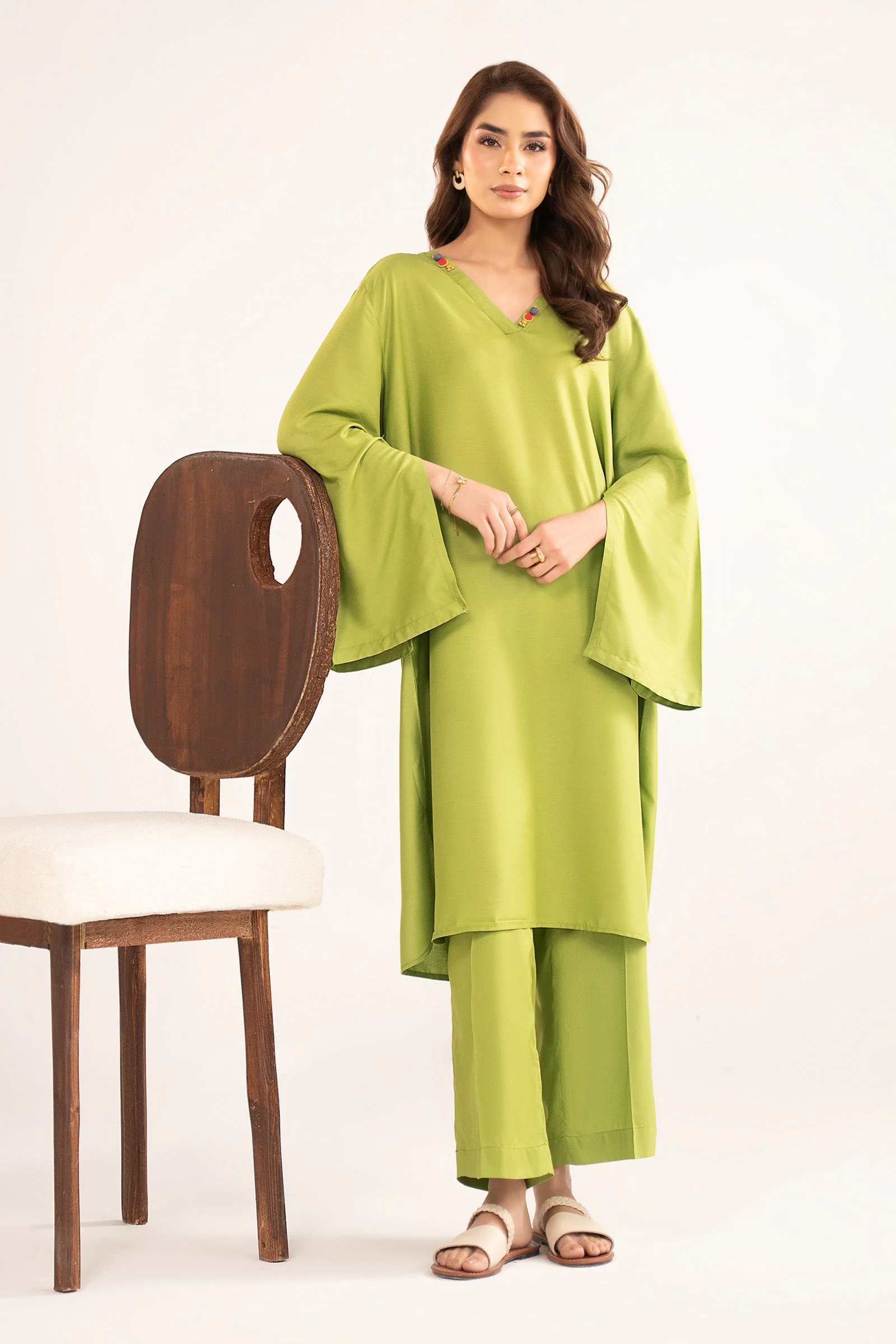 2 Pc Dyed Arabic Lawn Suit - Image 2