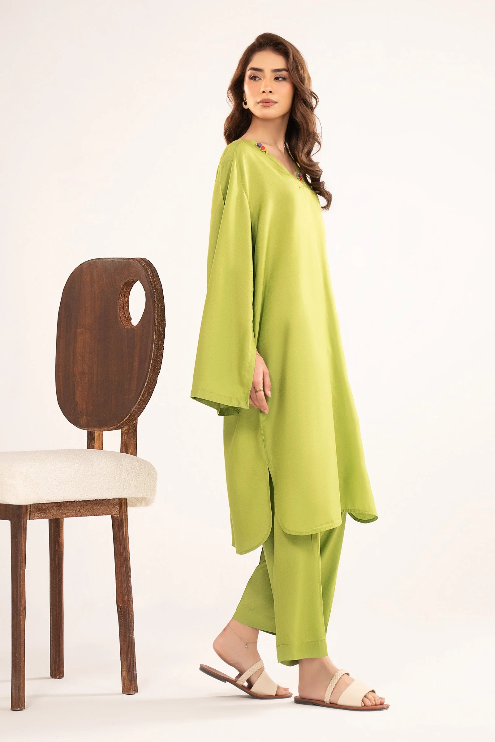 2 Pc Dyed Arabic Lawn Suit - Image 7