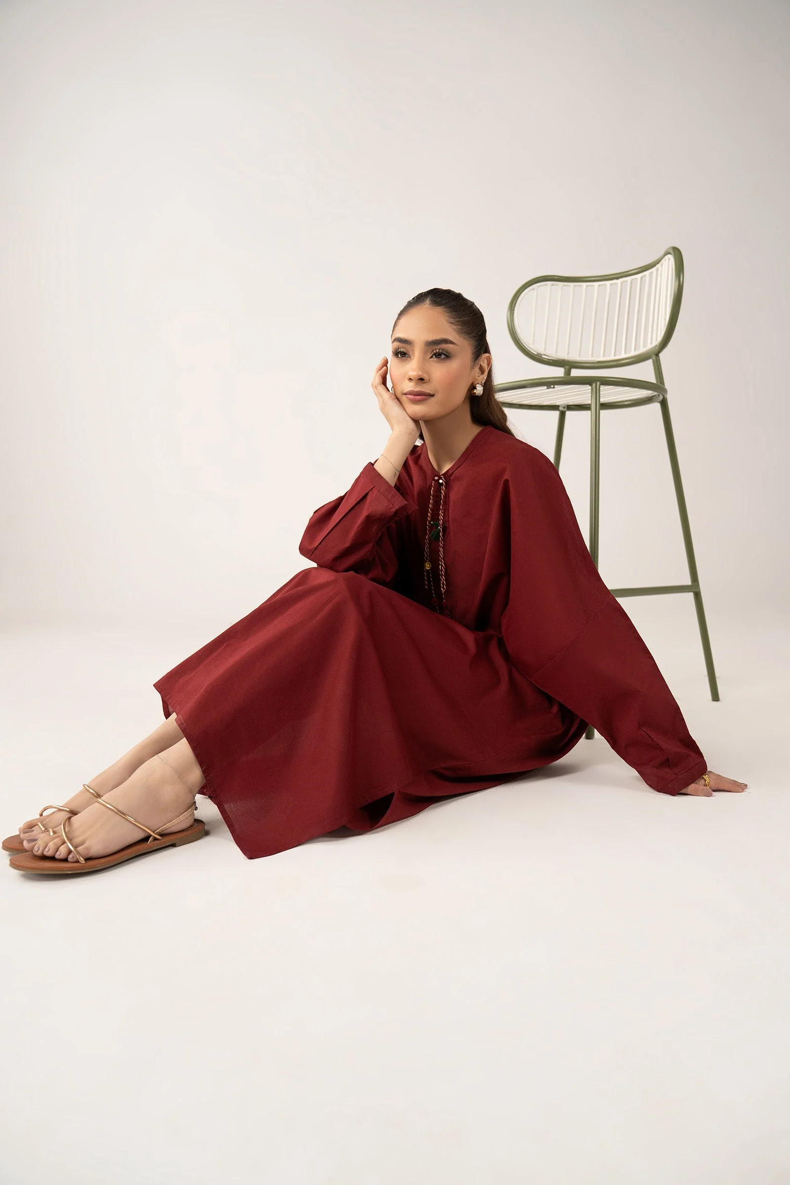 2 Pc Dyed Slub Lawn Suit - Image 4