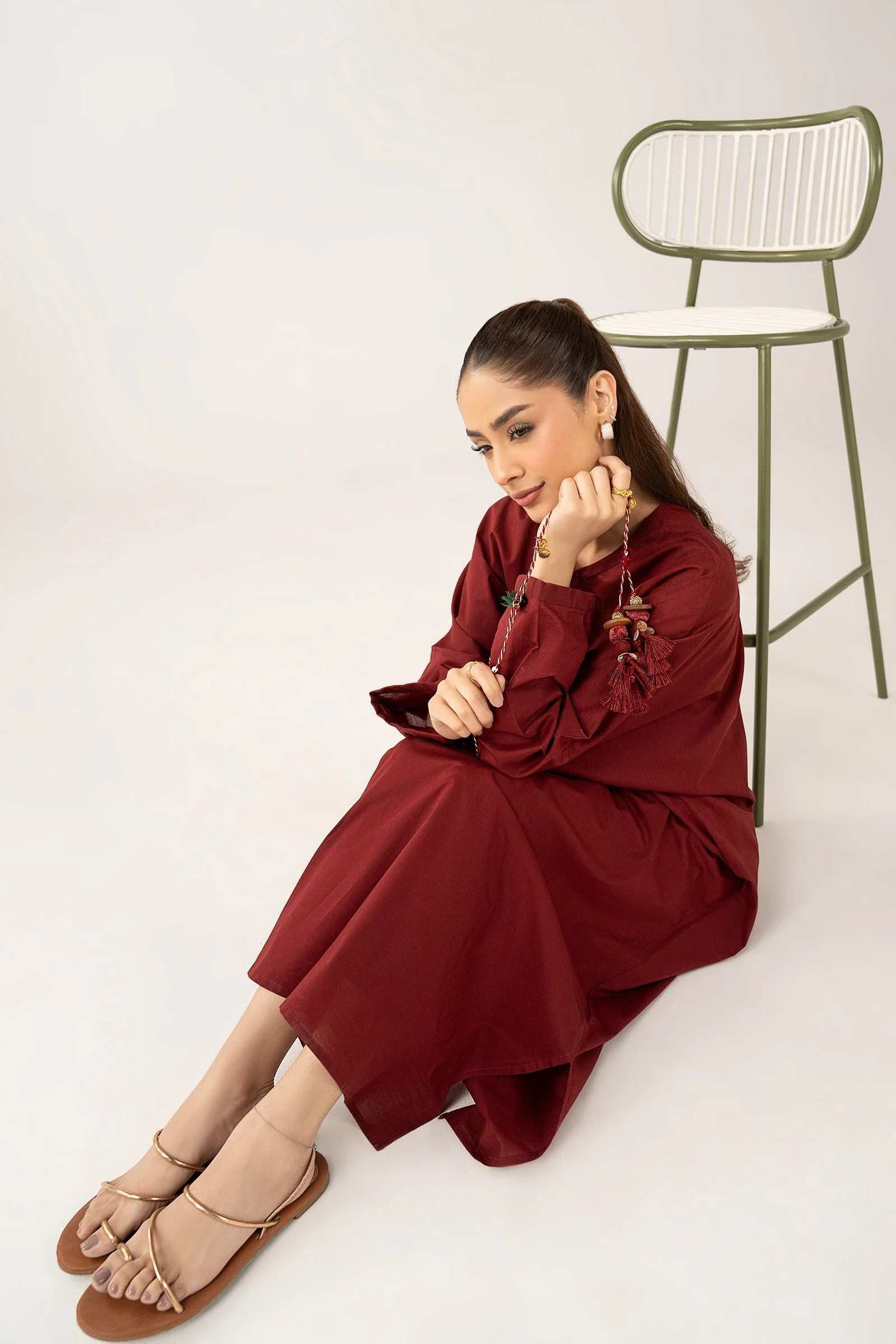 2 Pc Dyed Slub Lawn Suit - Image 5