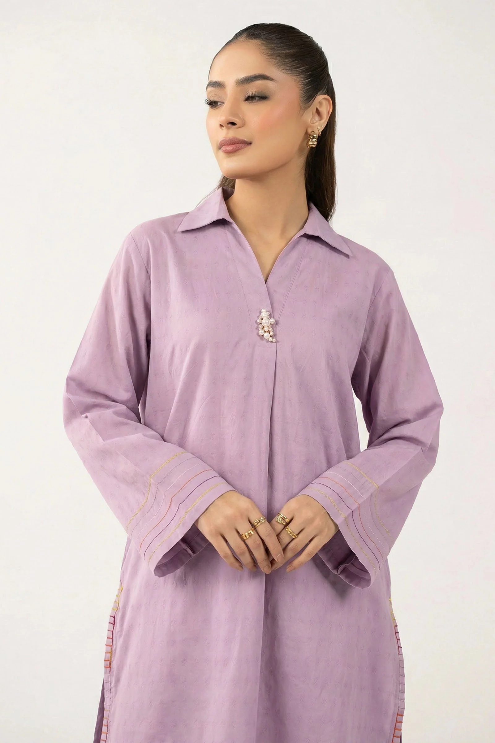 2 Pc Dyed Dobby Cotton Suit - Image 3