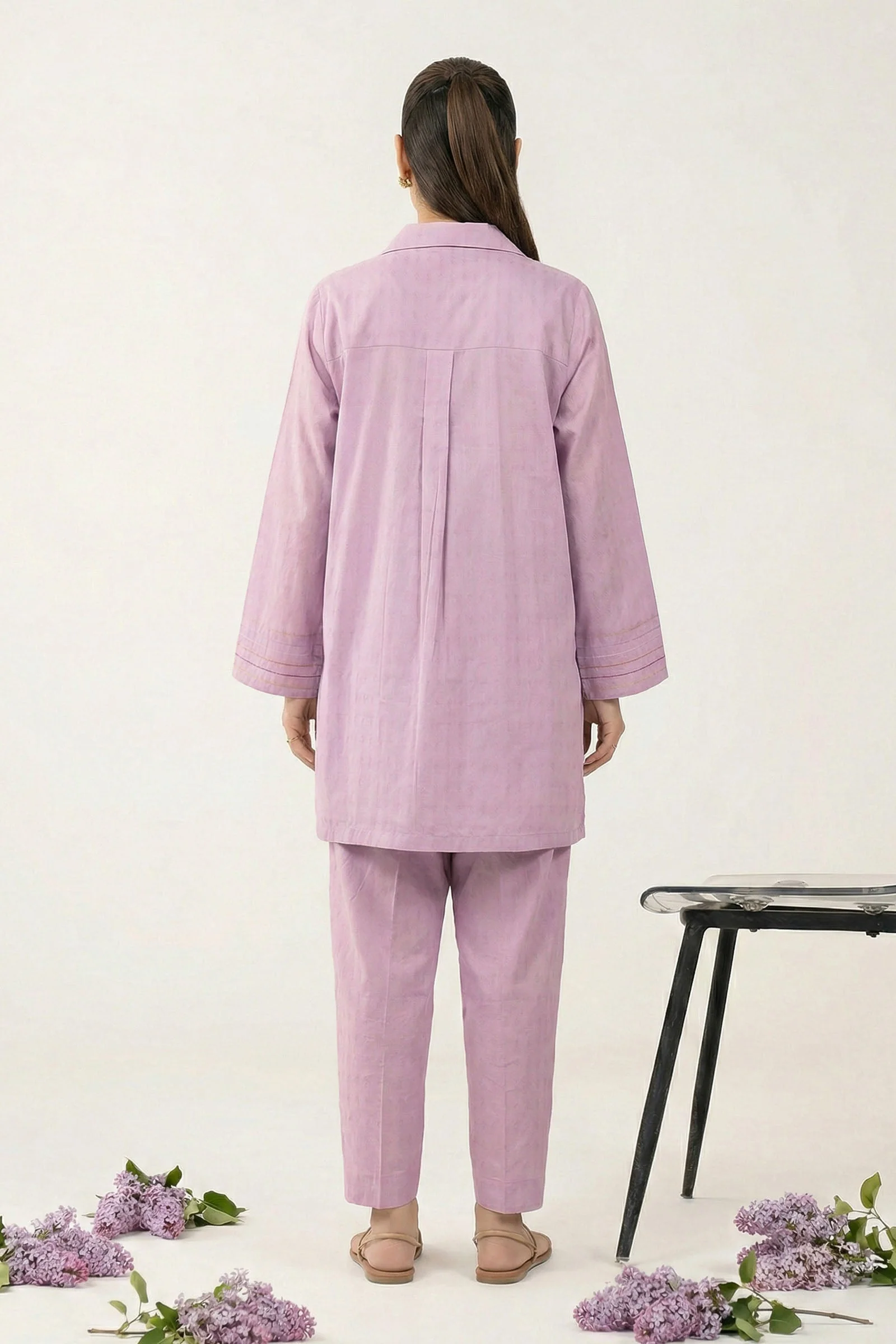 2 Pc Dyed Dobby Cotton Suit - Image 5