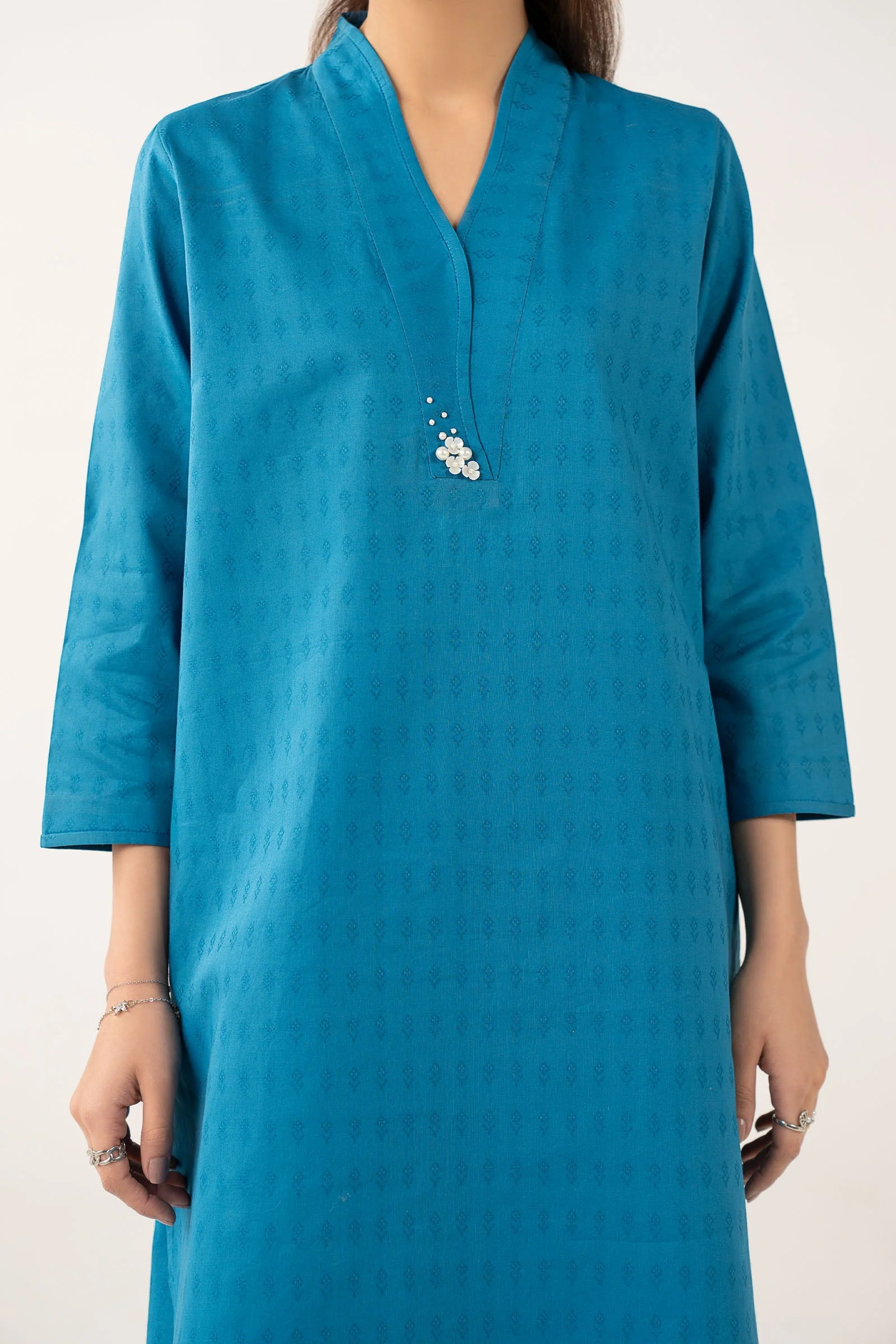 2 Pc Dyed Dobby Cotton Suit - Image 4
