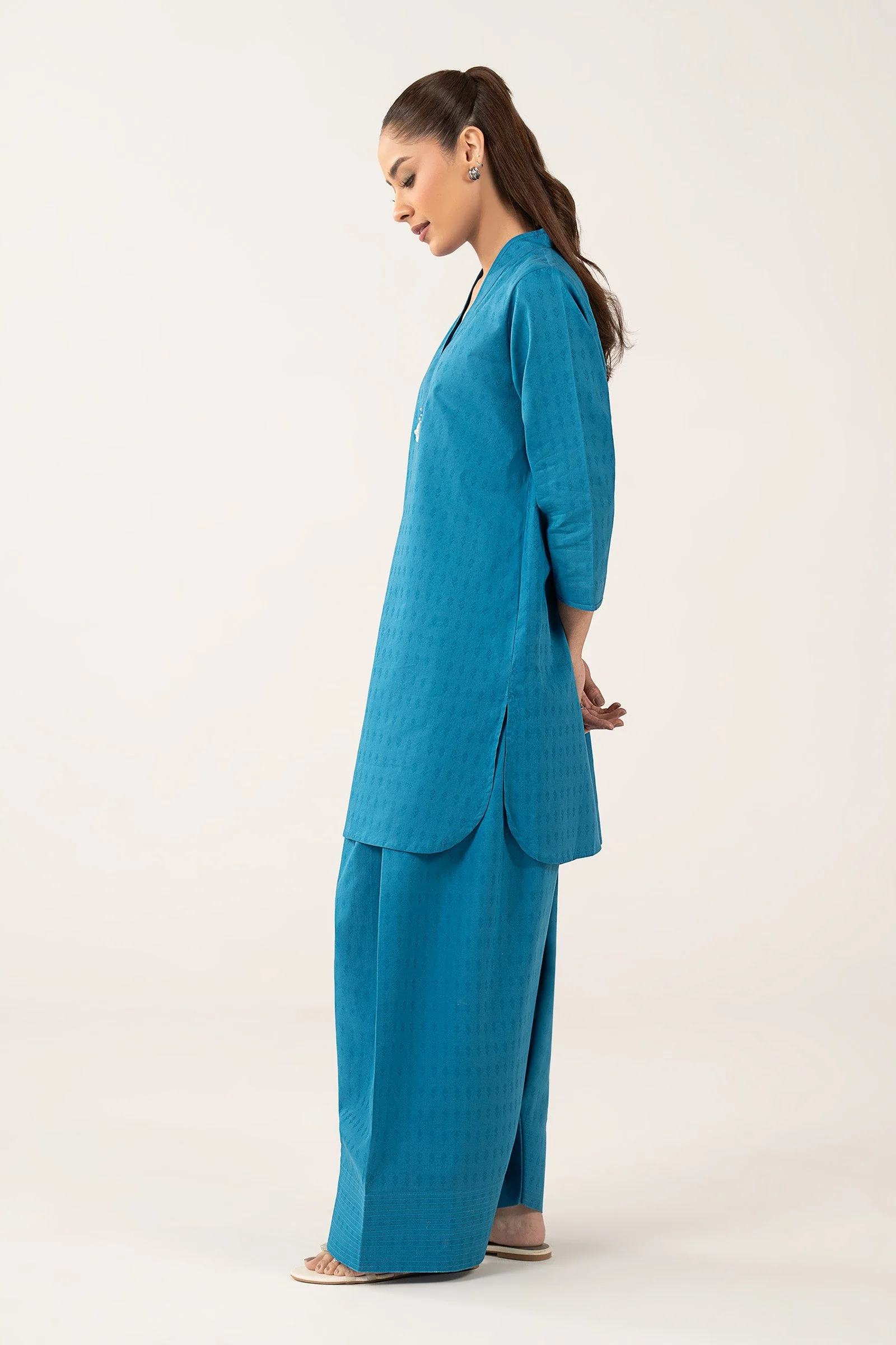 2 Pc Dyed Dobby Cotton Suit - Image 5
