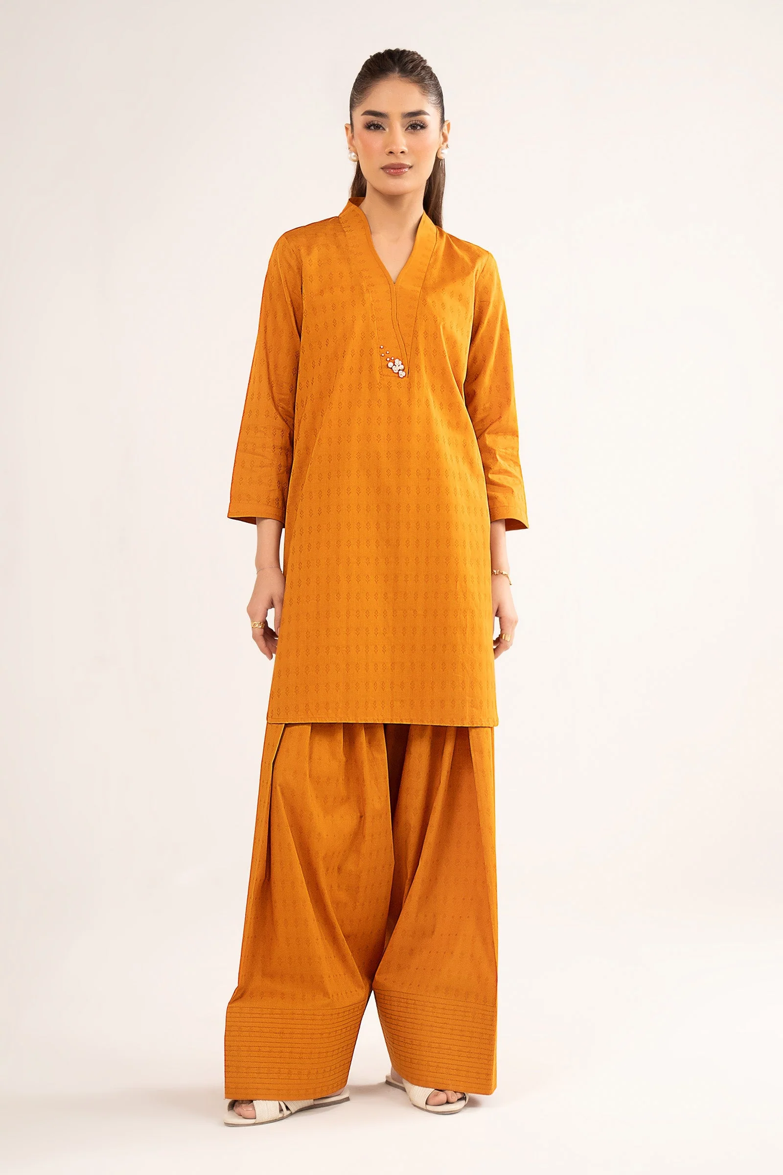 2 Pc Dyed Dobby Cotton Suit - Image 2