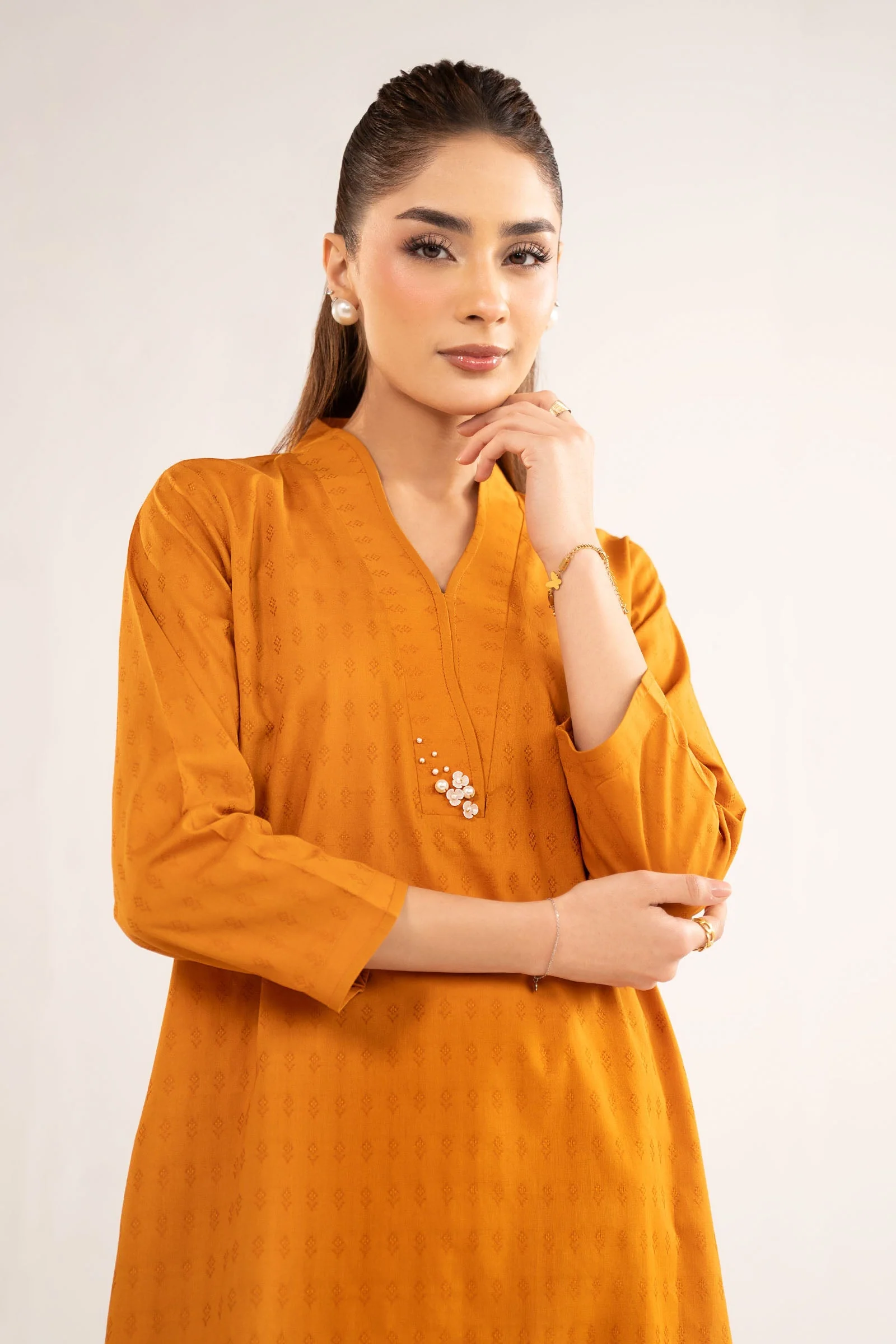 2 Pc Dyed Dobby Cotton Suit - Image 3