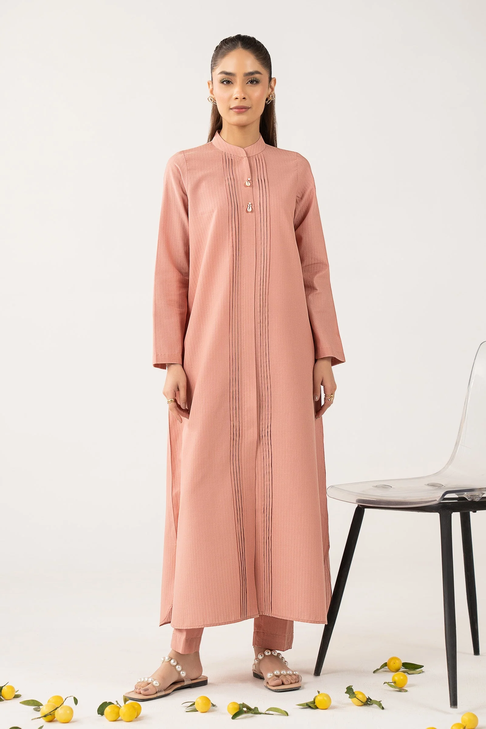 2 Pc Dyed Pinstripe Cotton Suit - Image 2