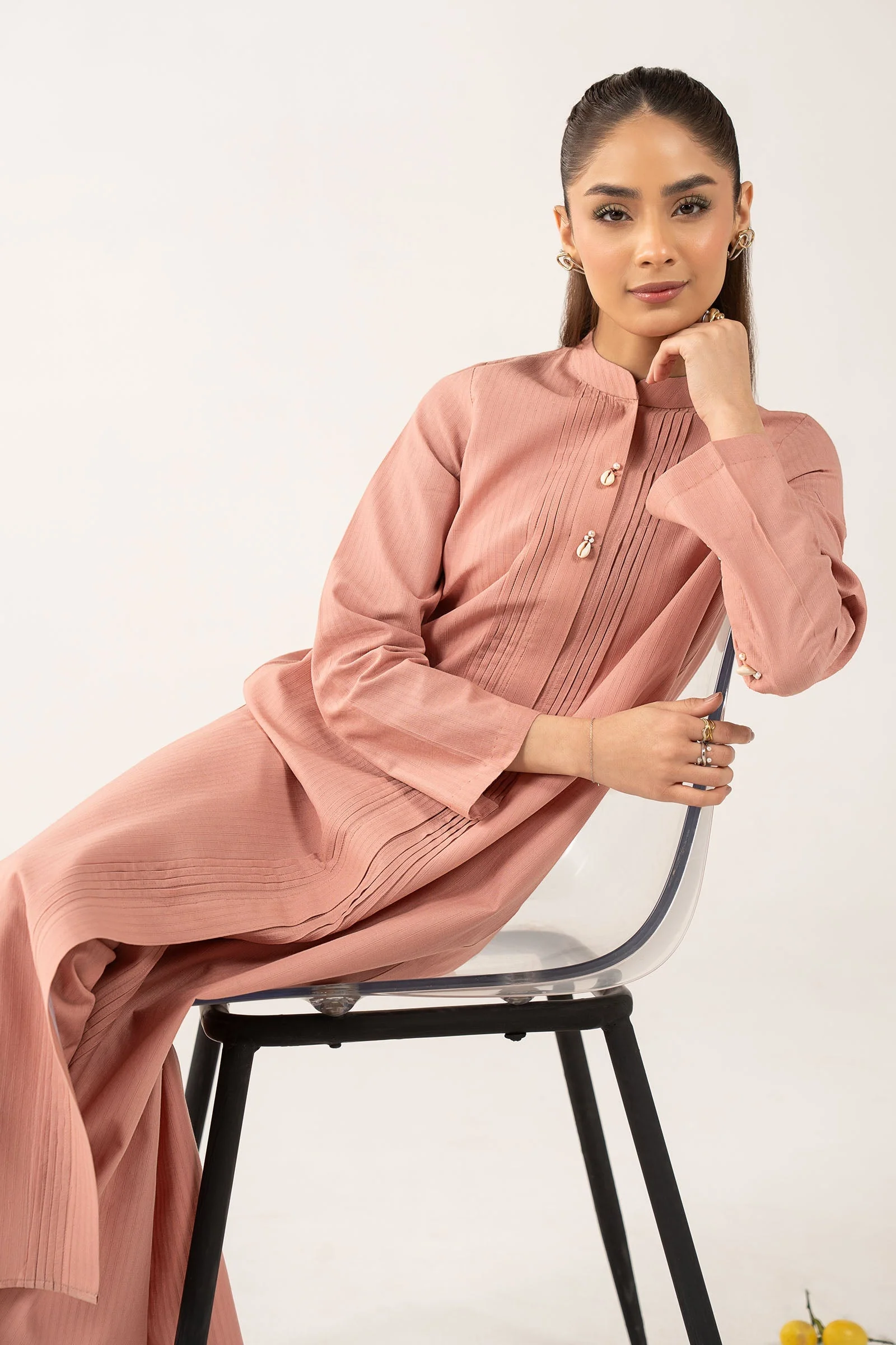 2 Pc Dyed Pinstripe Cotton Suit - Image 3