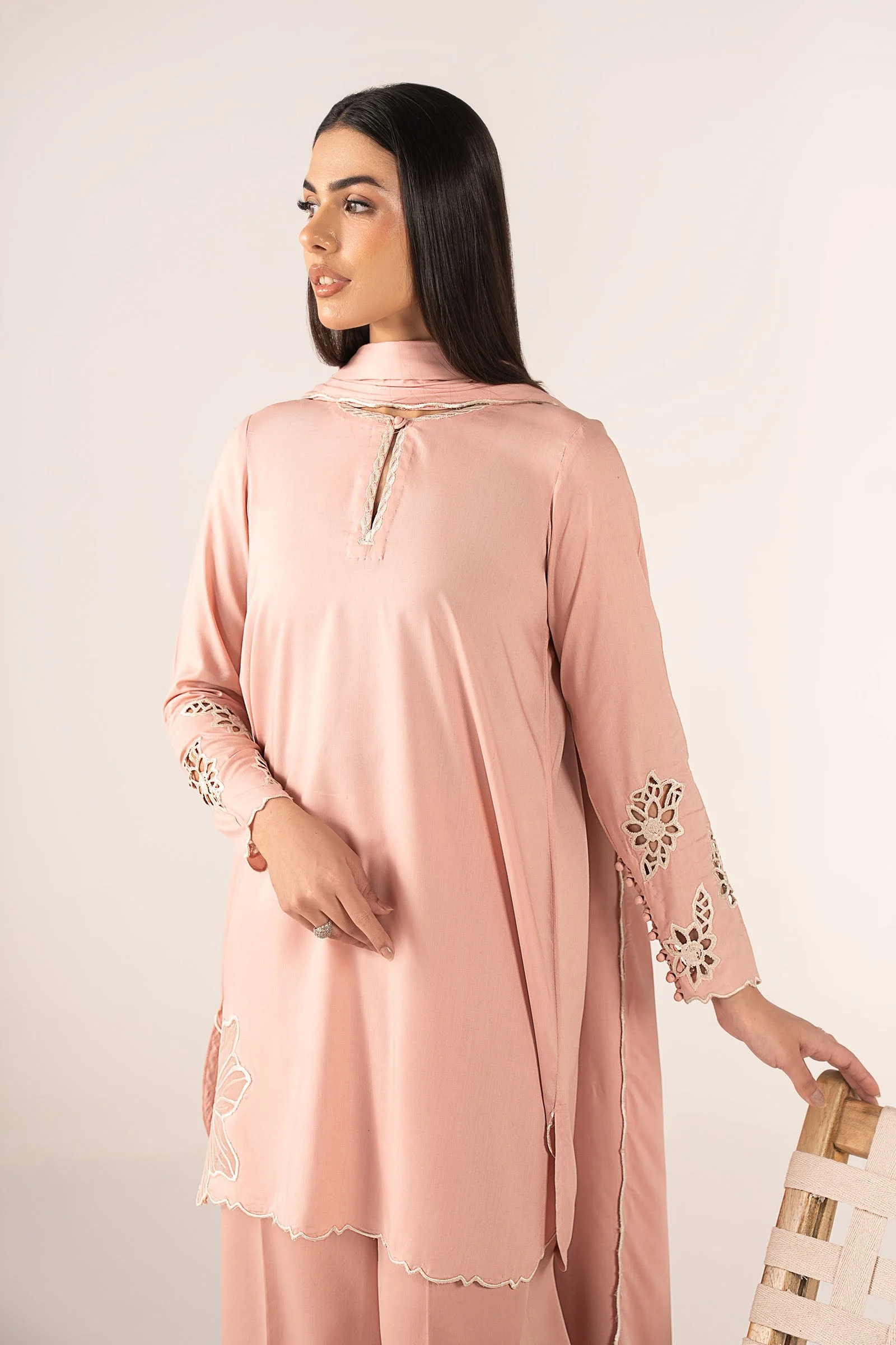 2 Pc Embroidered Arabic Lawn Suit