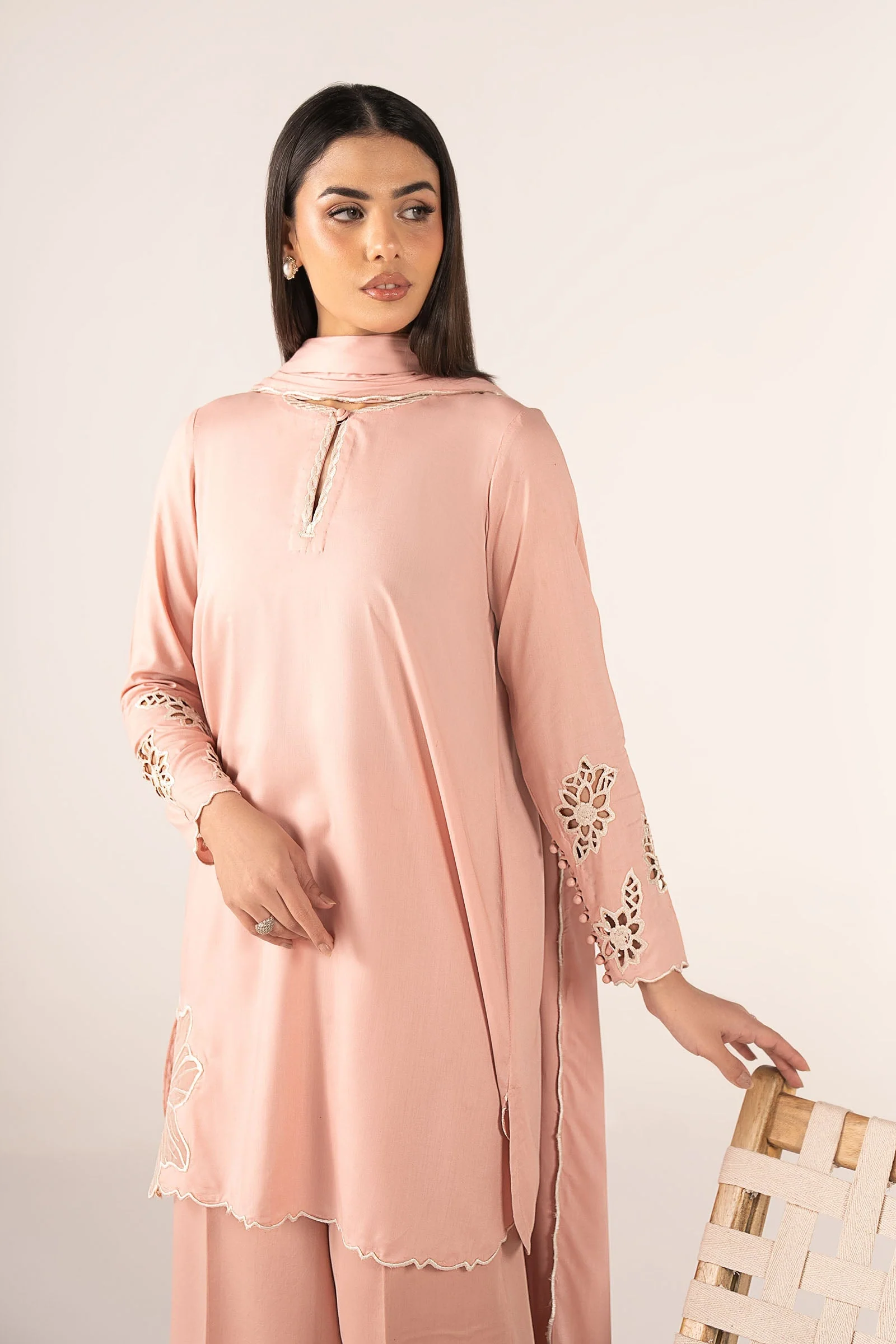 2 Pc Embroidered Arabic Lawn Suit - Image 3