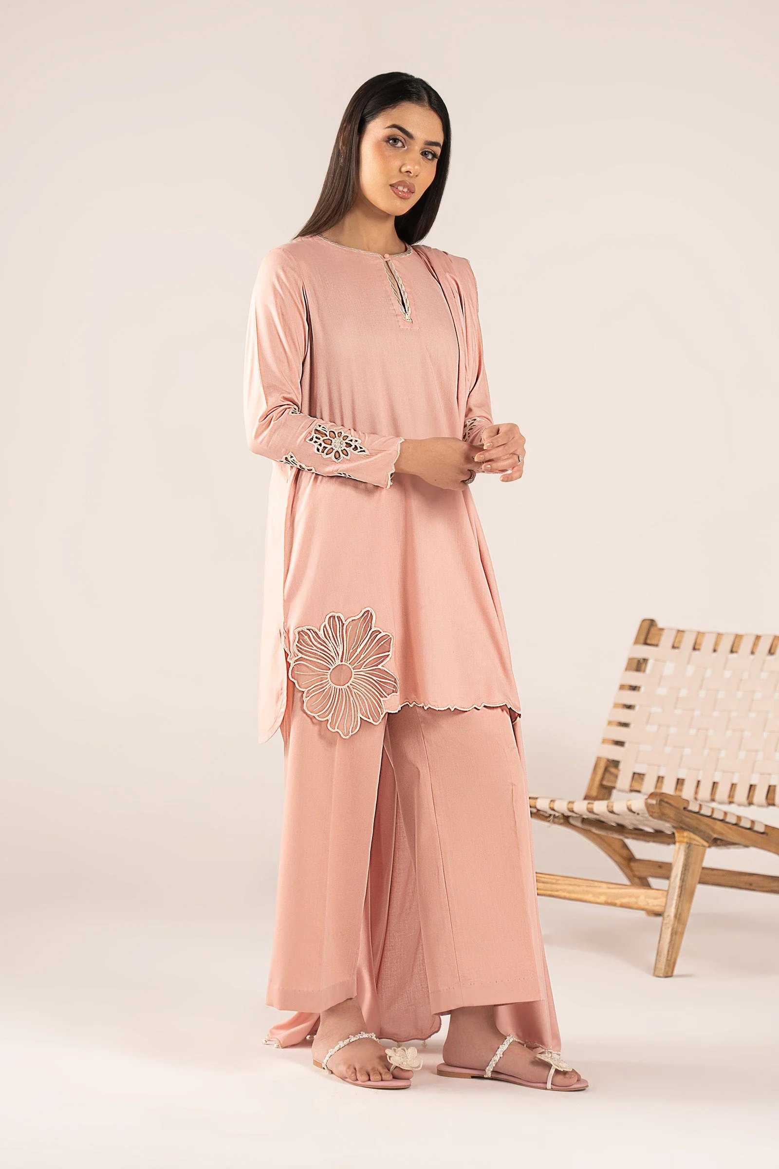 2 Pc Embroidered Arabic Lawn Suit - Image 5