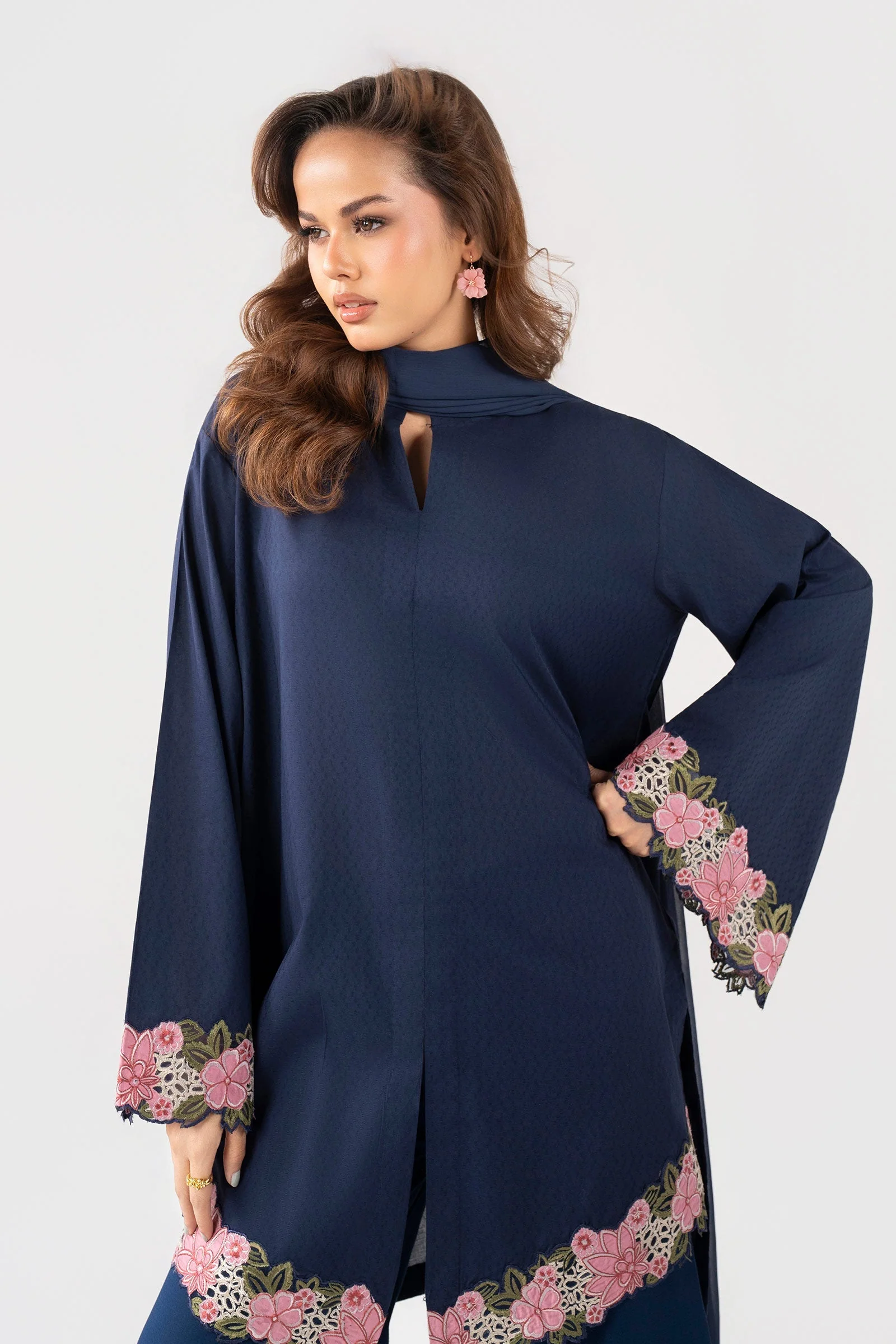 2 Pc Embroidered Dobby Cotton Suit - Image 2