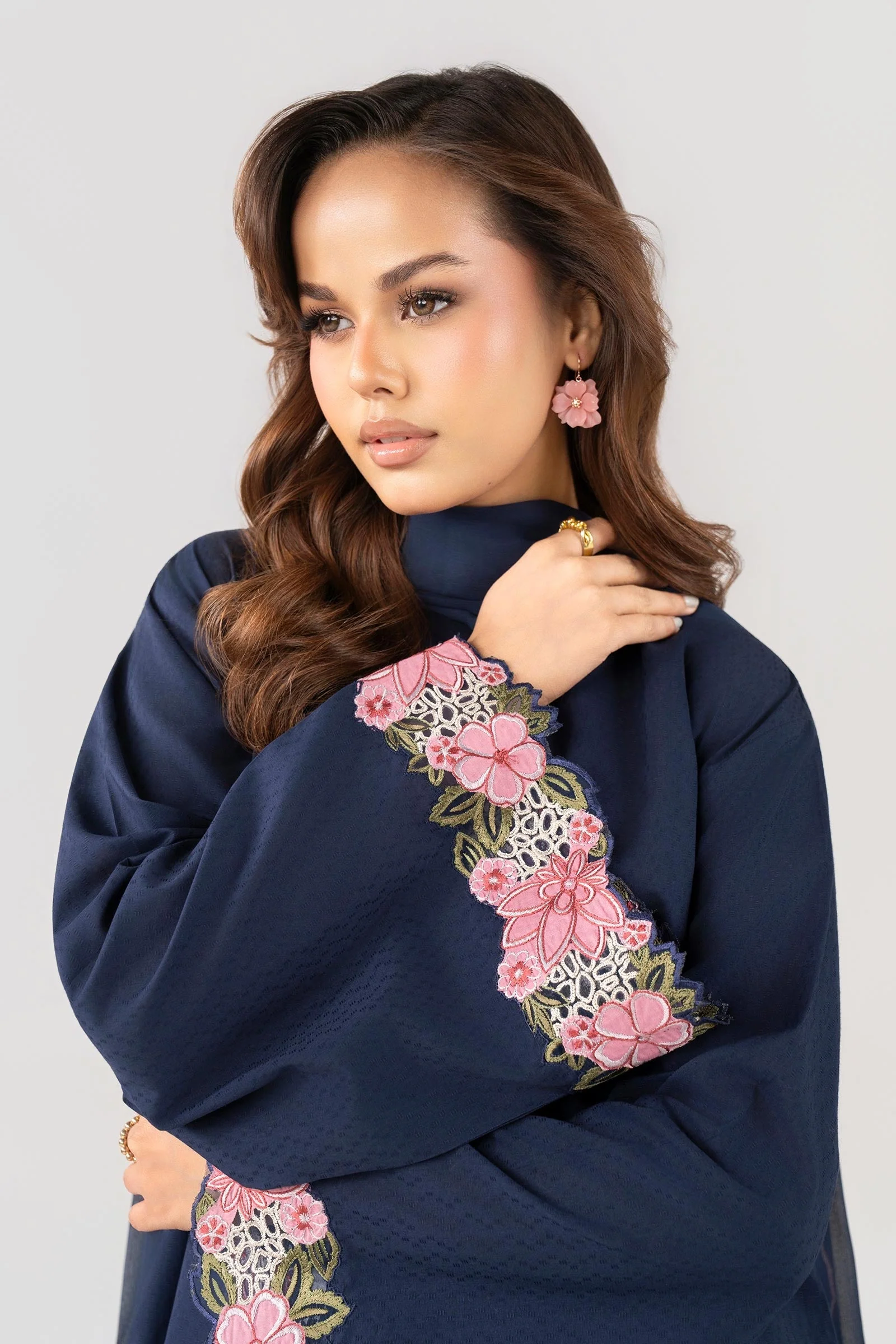 2 Pc Embroidered Dobby Cotton Suit - Image 3