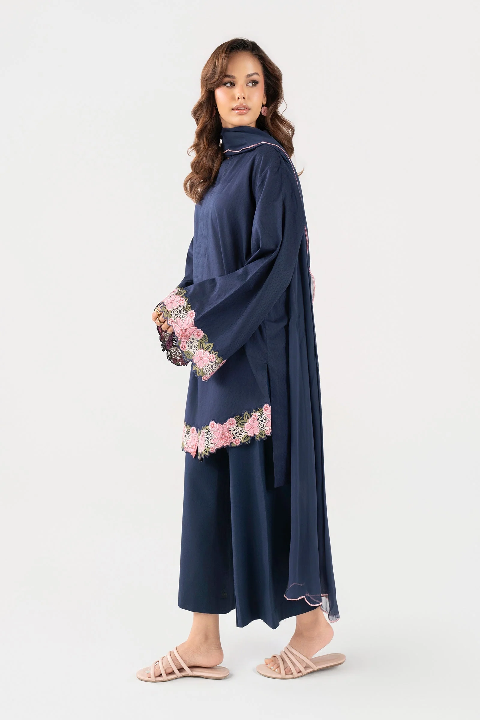 2 Pc Embroidered Dobby Cotton Suit - Image 4